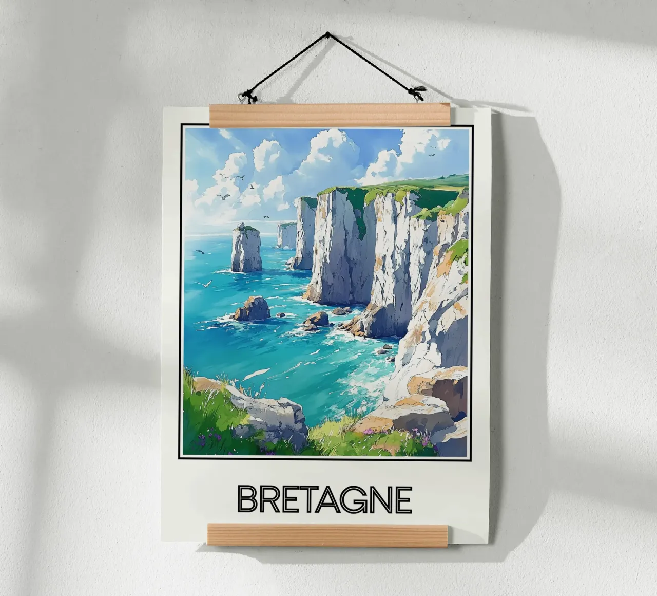 Bretagna poster con telaio in legno da Frame the World
