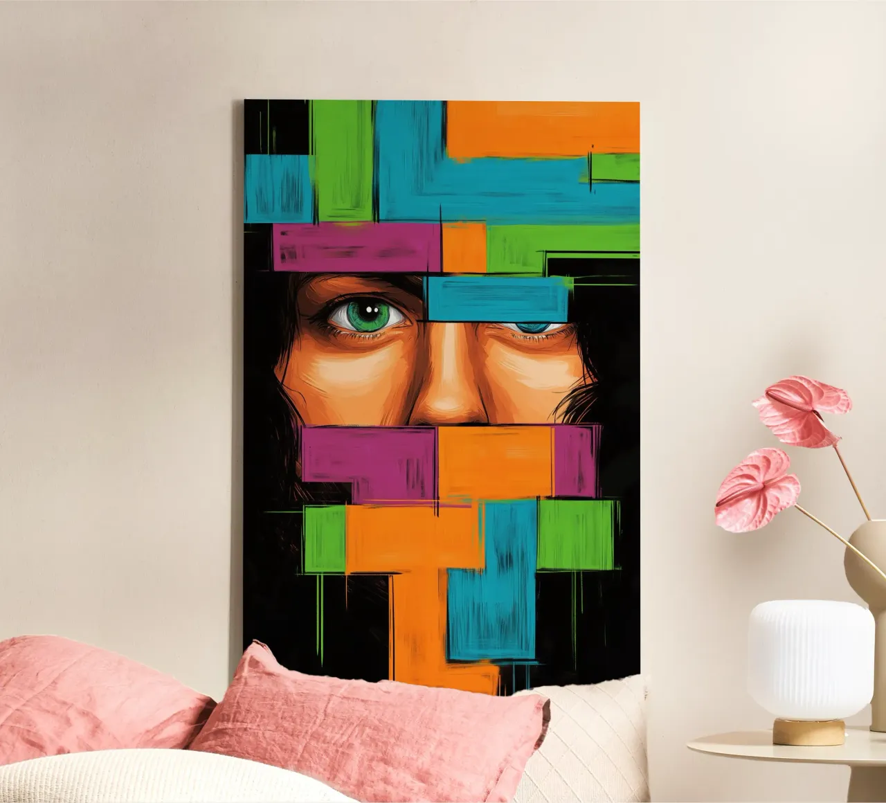 Fragmented perception in the kaleidoscope of thoughts canvas by melipo-art