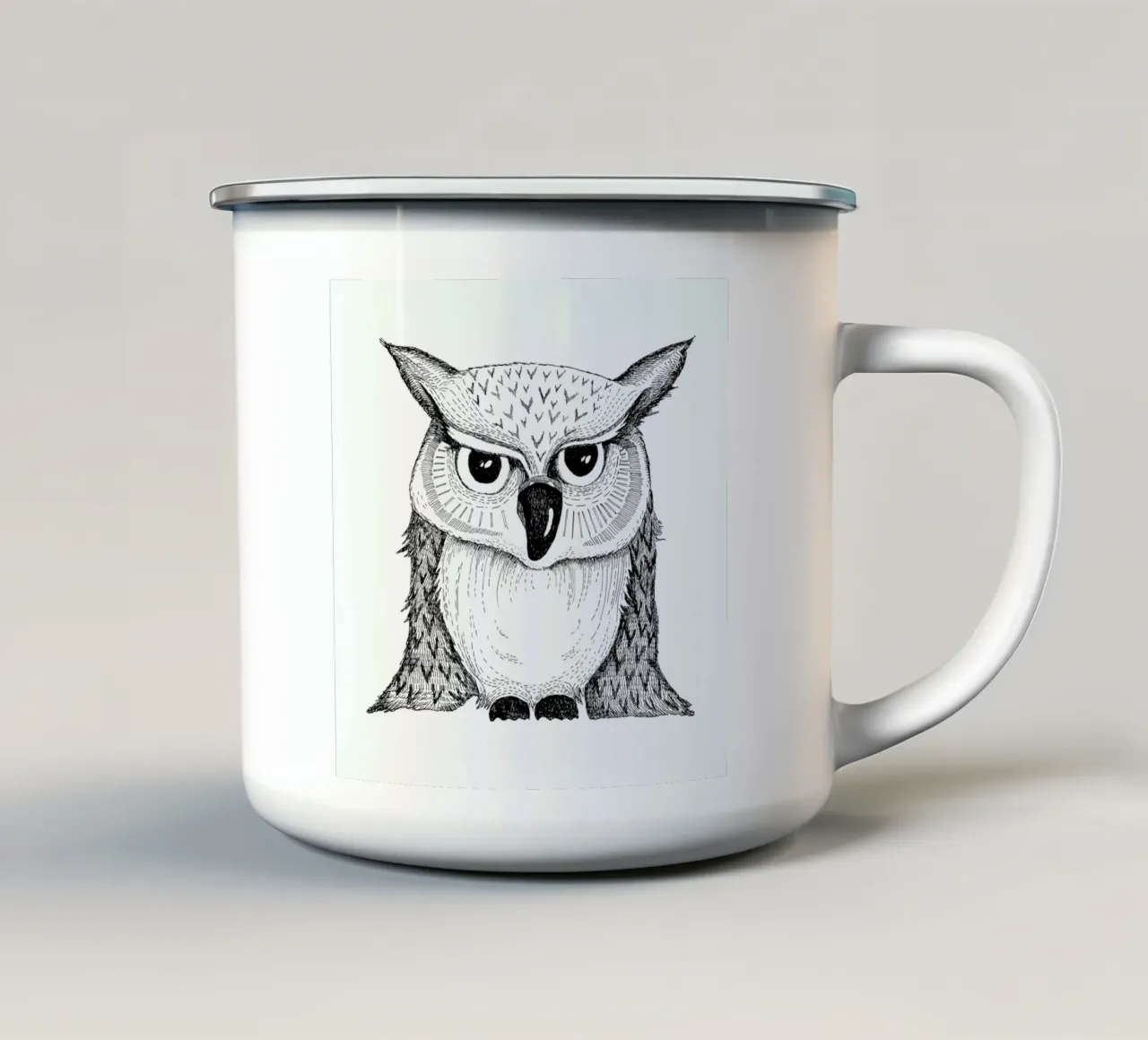 Owl tazza in smalto da Sabrina Ziegenhorn