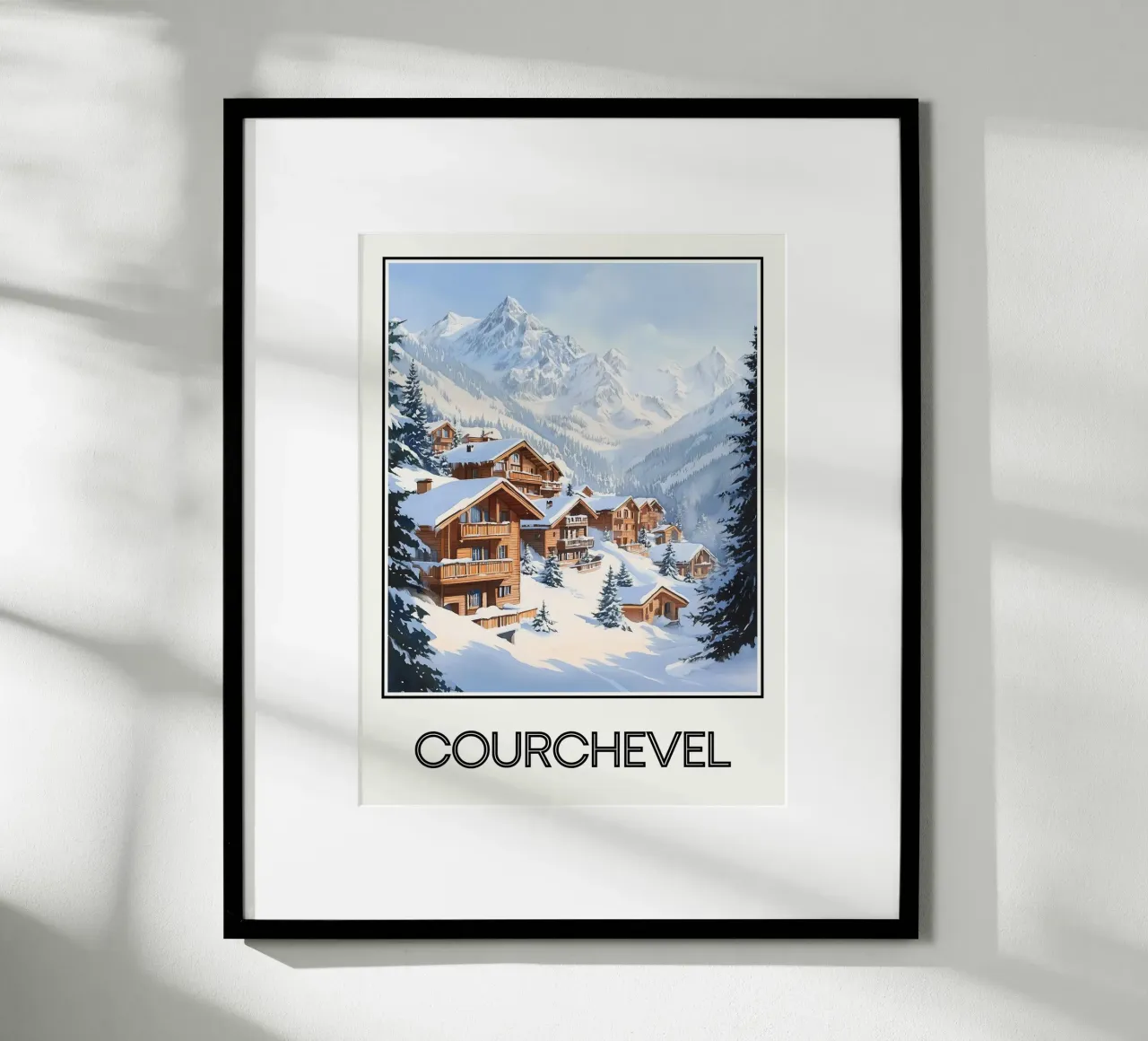 Courchevel poster con telaio in legno da Frame the World