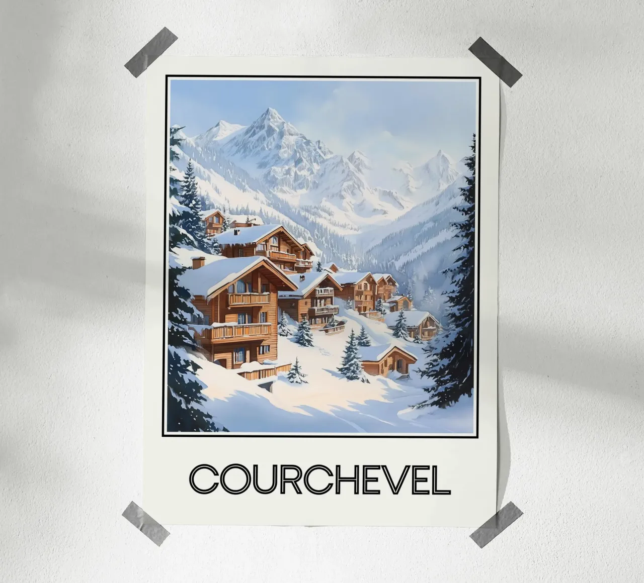 Courchevel poster con telaio in legno da Frame the World