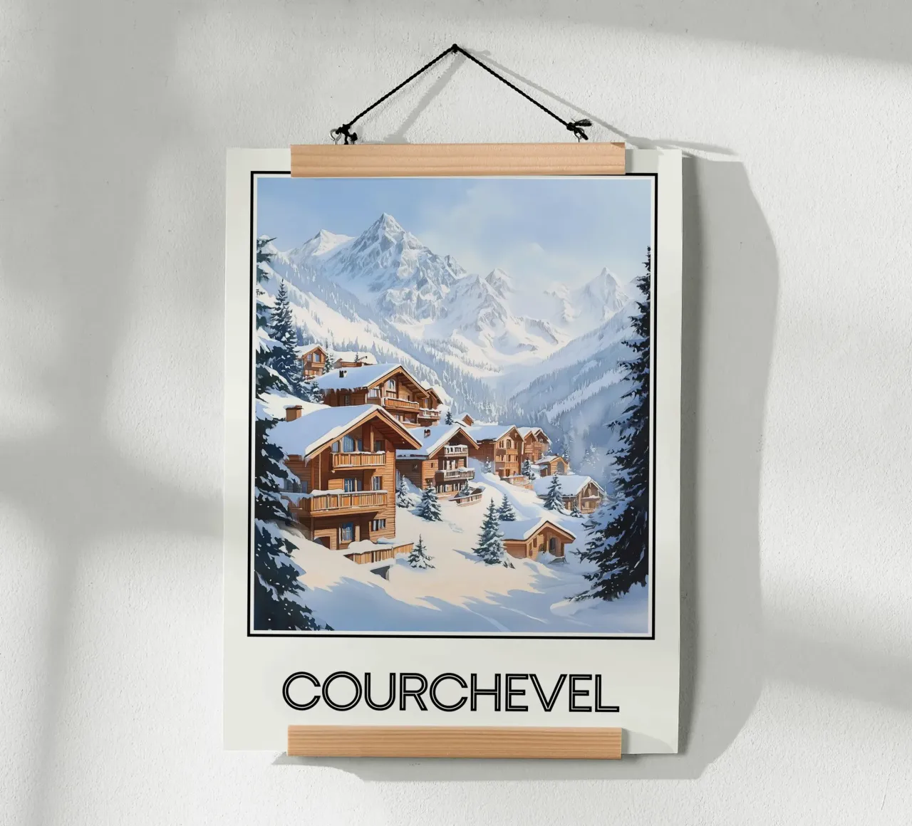 Courchevel poster con telaio in legno da Frame the World
