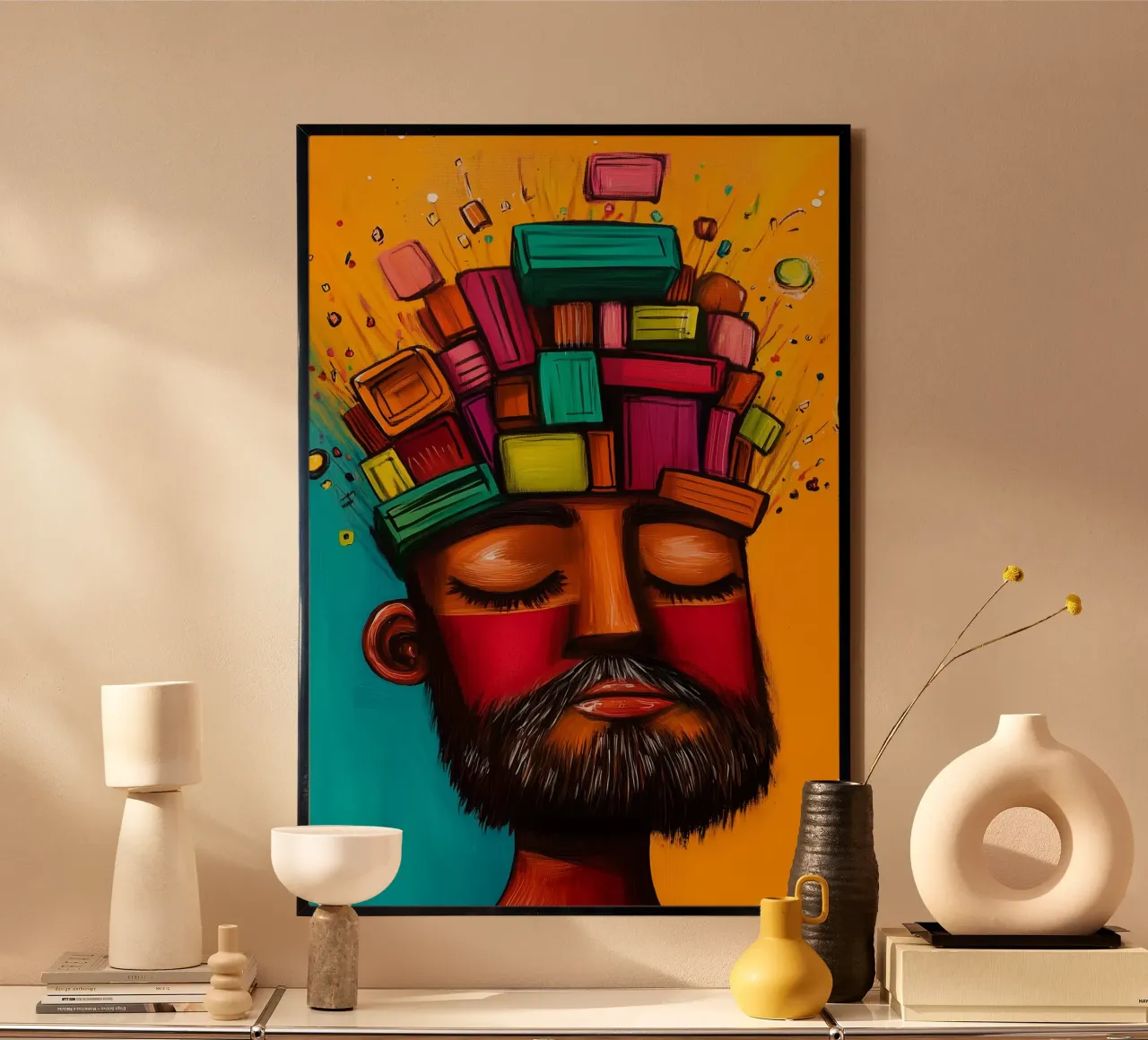 Gli elementi costitutivi dei pensieri in un sogno colorato poster con telaio in plastica da melipo-art