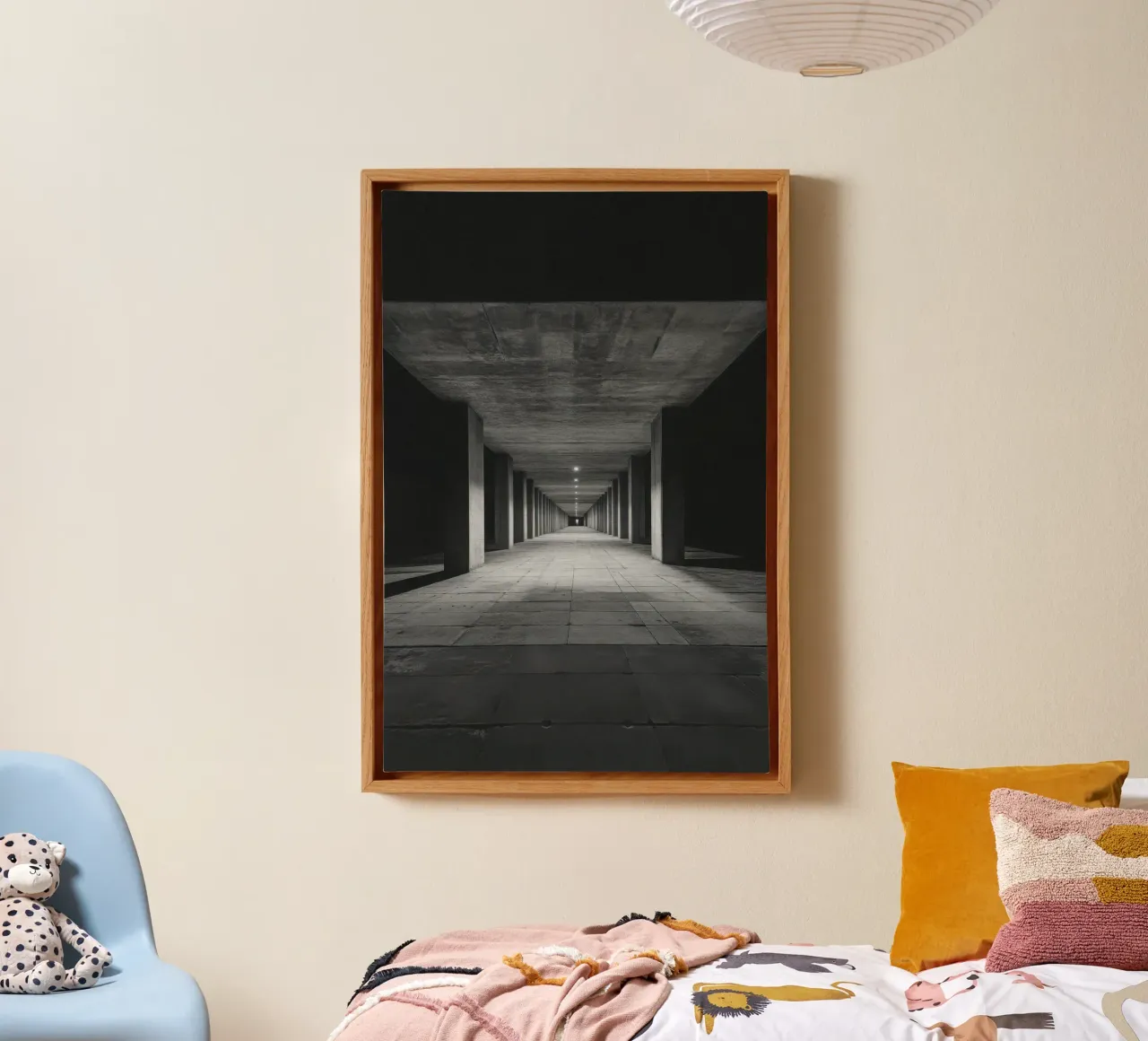 Palermo - Infinite Perspective: The Minimalist Escape canvas with Floater frame by By Night