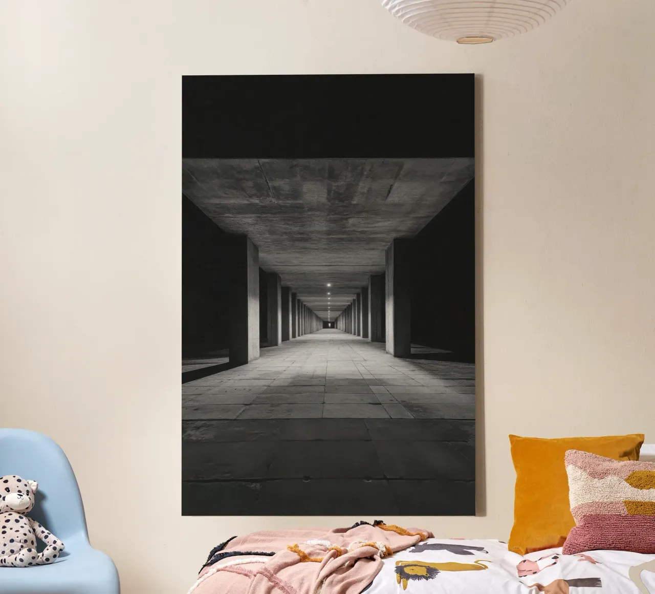 Palermo - Infinite Perspective: The Minimalist Escape canvas with Floater frame by By Night