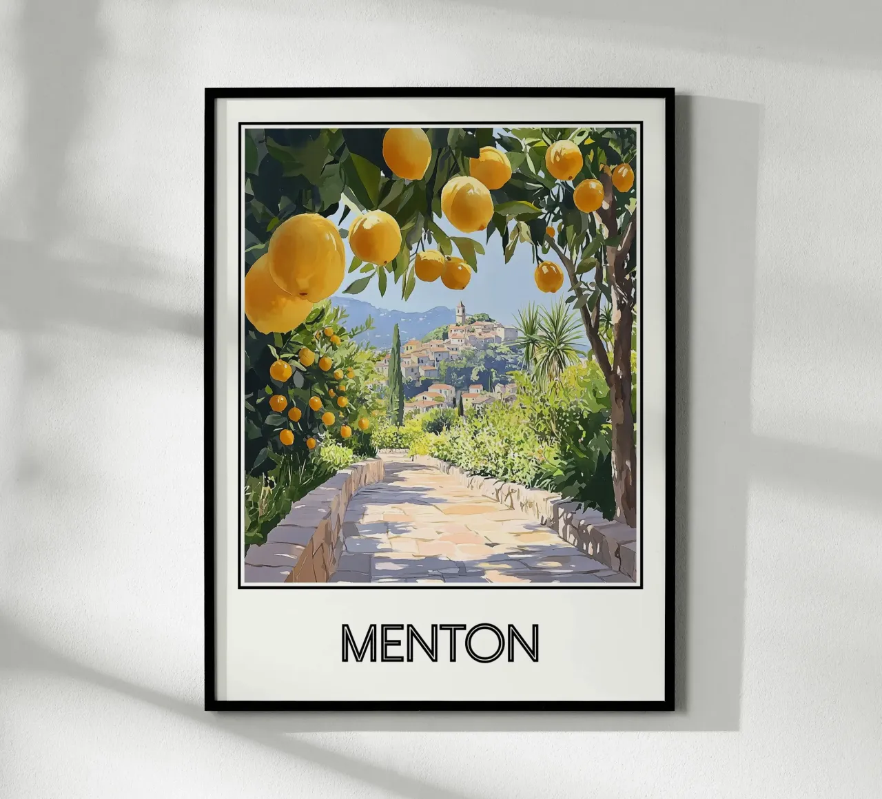 Menton poster met kunststof frame van Frame the World