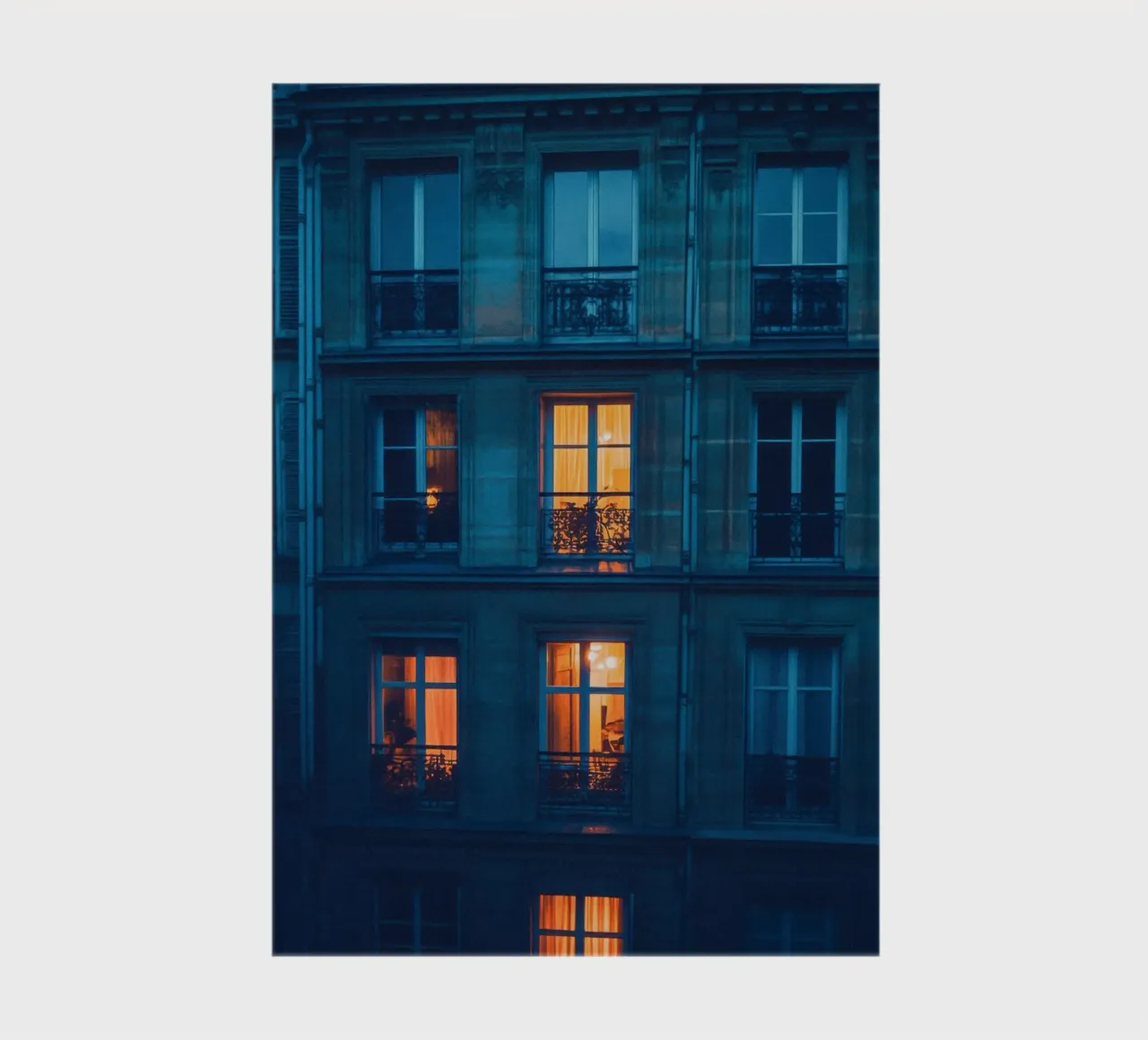 Illuminated windows, reflections of nightlife in Paris notebook by By Night