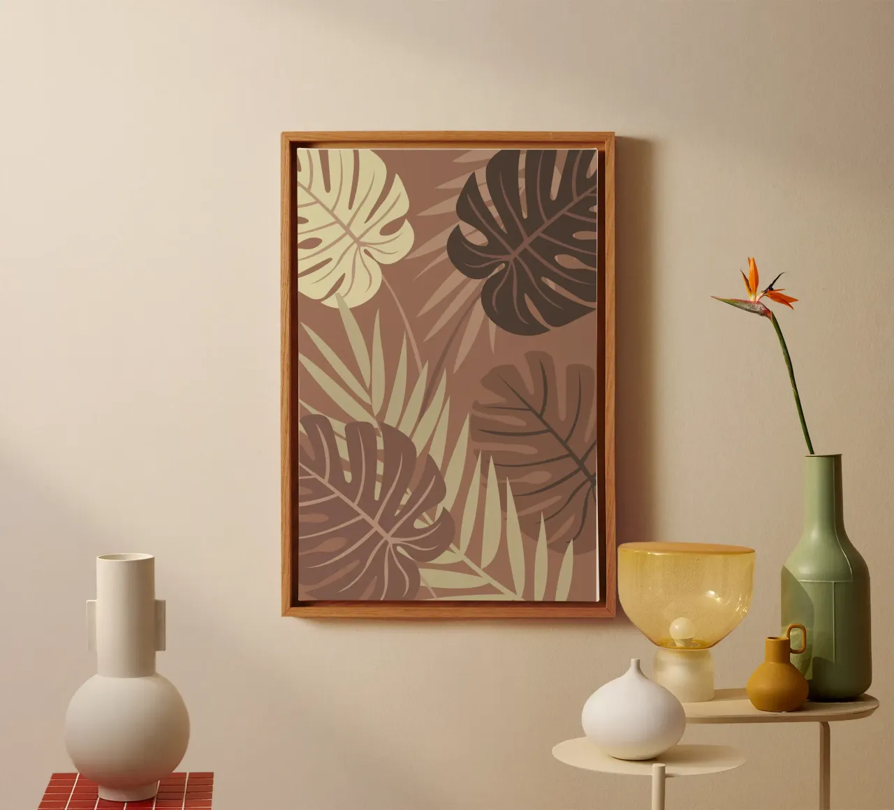 Piante Mocha Mousse | Pantone 2025 tela con Cornice a cassetta da Ana Paniagua Design
