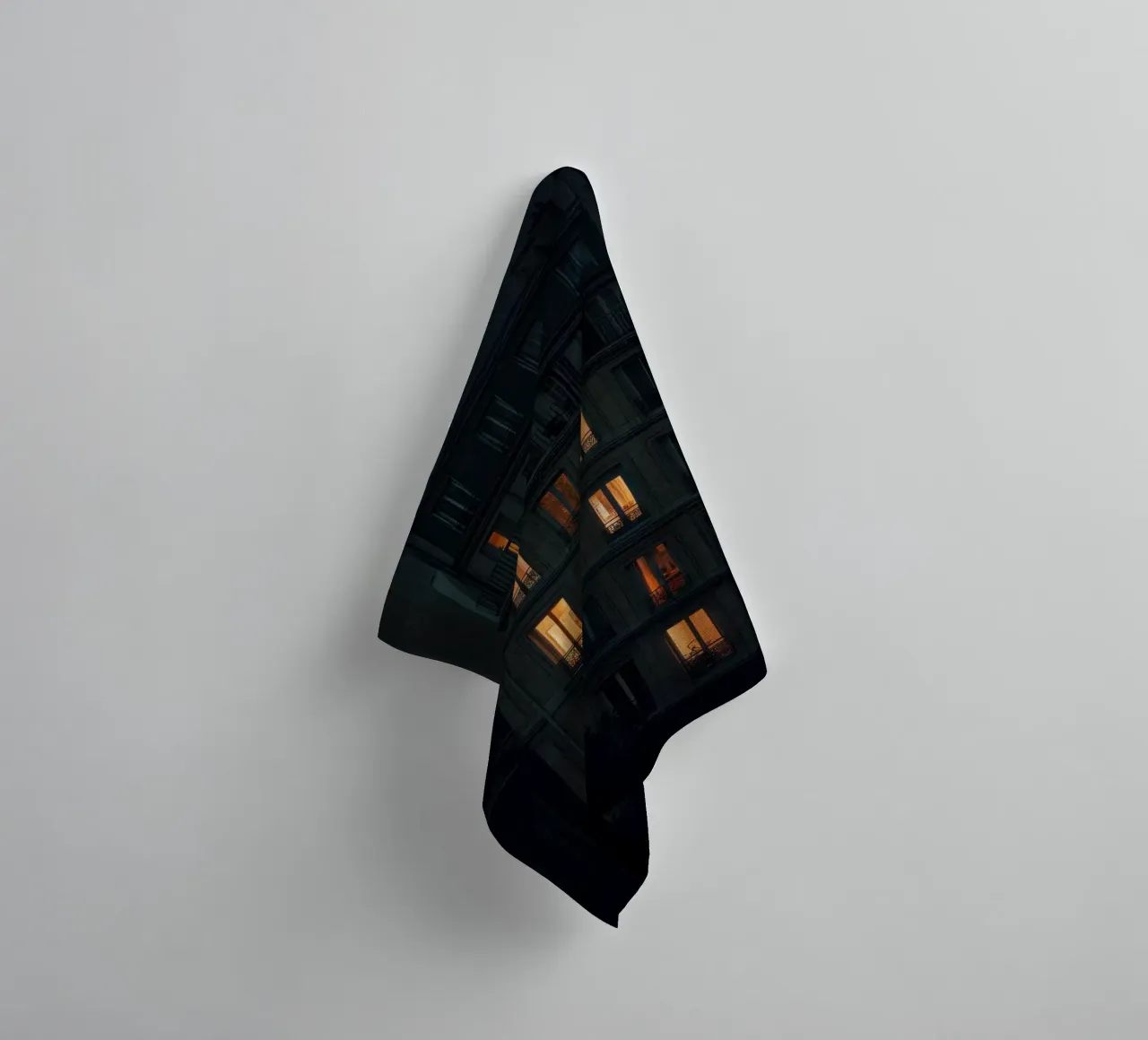 Silhouettes and lights: Paris at twilight towel by By Night