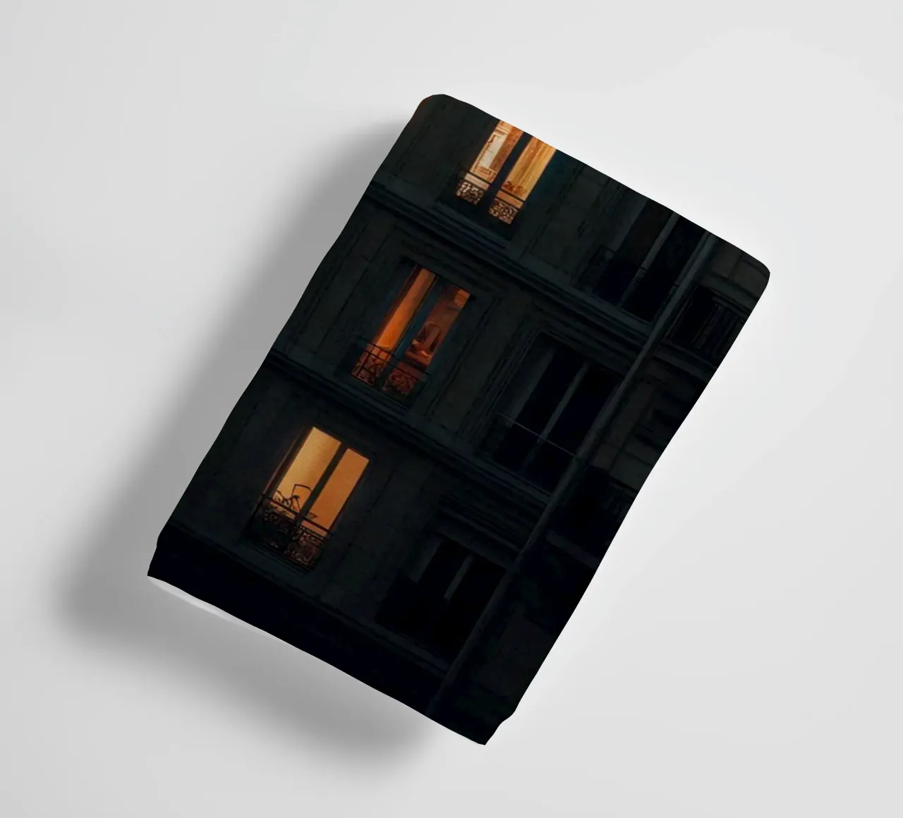 Silhouettes and lights: Paris at twilight towel by By Night