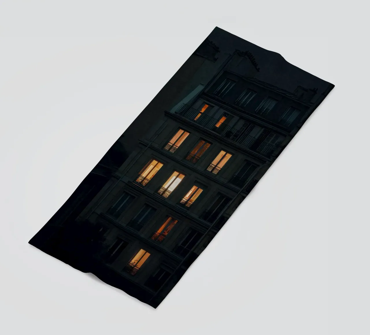 Silhouettes and lights: Paris at twilight beach towel by By Night