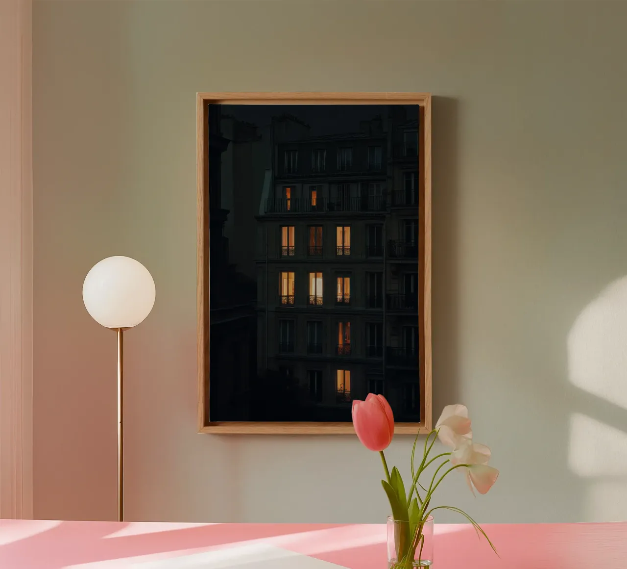 Silhouetten en lichtjes: Parijs bij schemering canvas van By Night