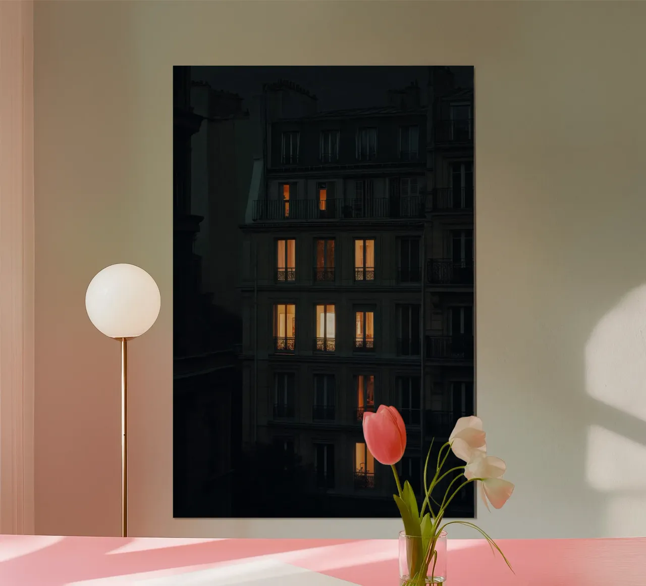 Silhouettes and lights: Paris at twilight poster by By Night