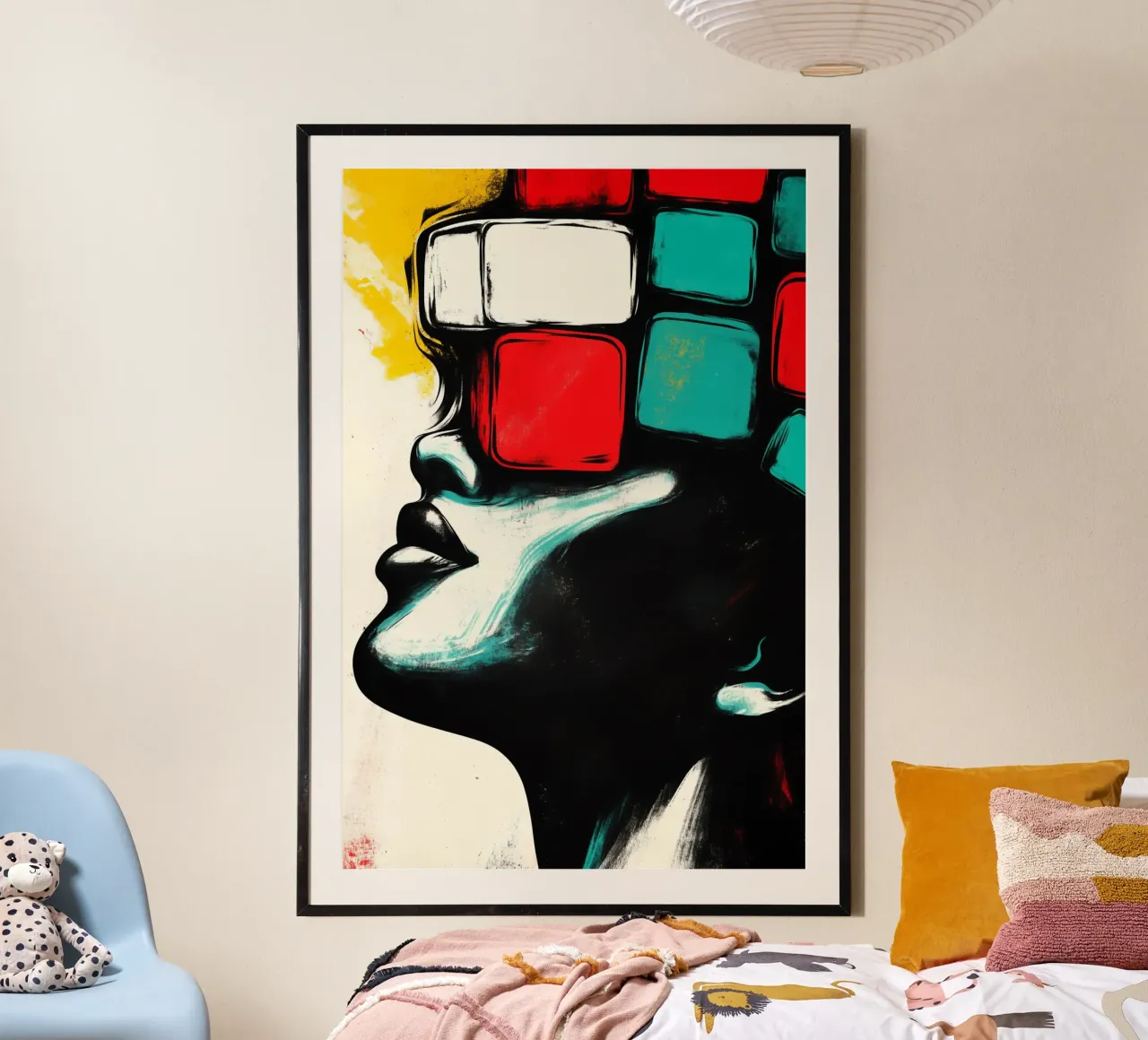 Visioni bloccate tra realtà e sogno poster con telaio in legno da melipo-art