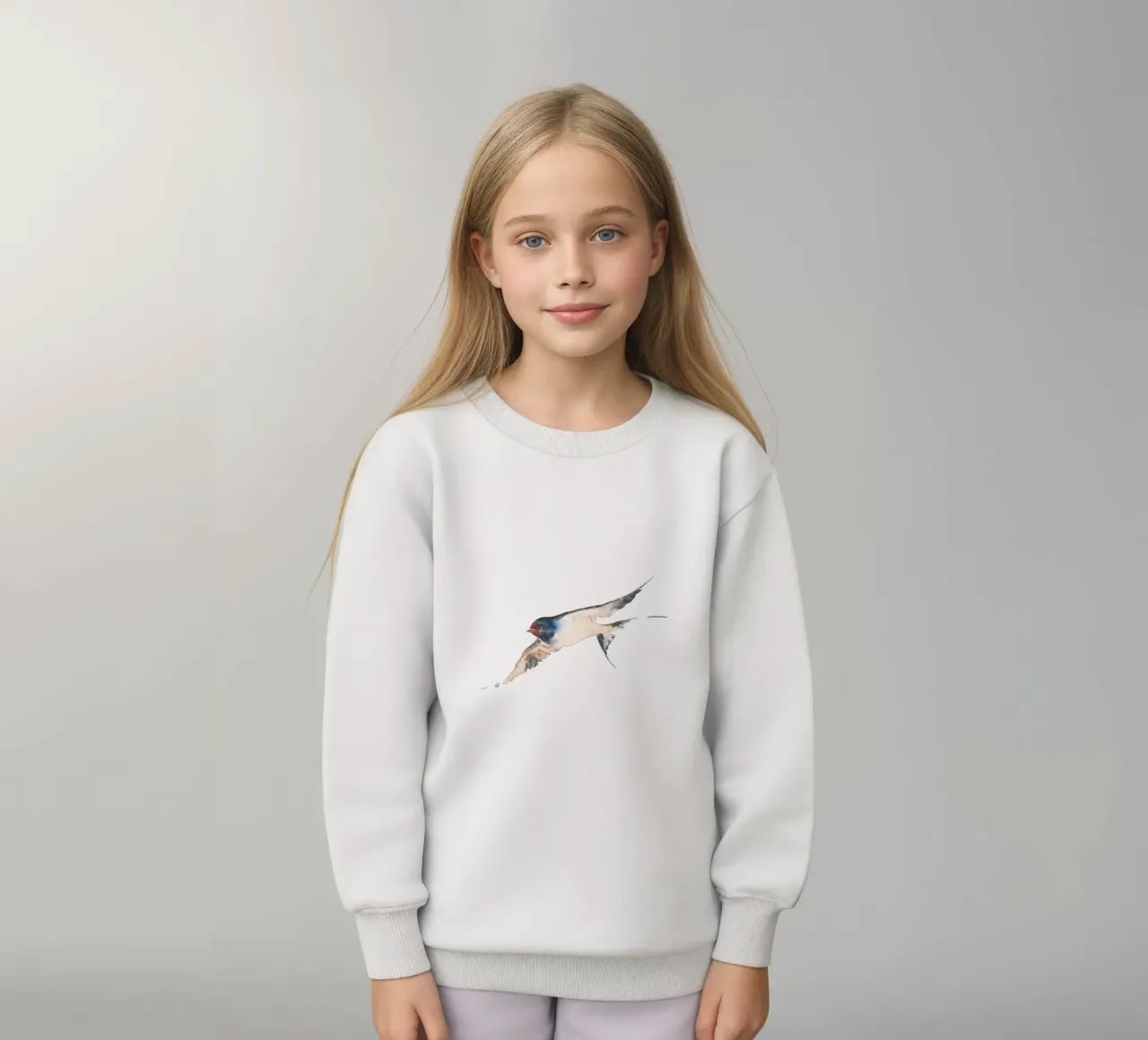 Swallow kids sweatshirt by Catherina Turk Aquarelle