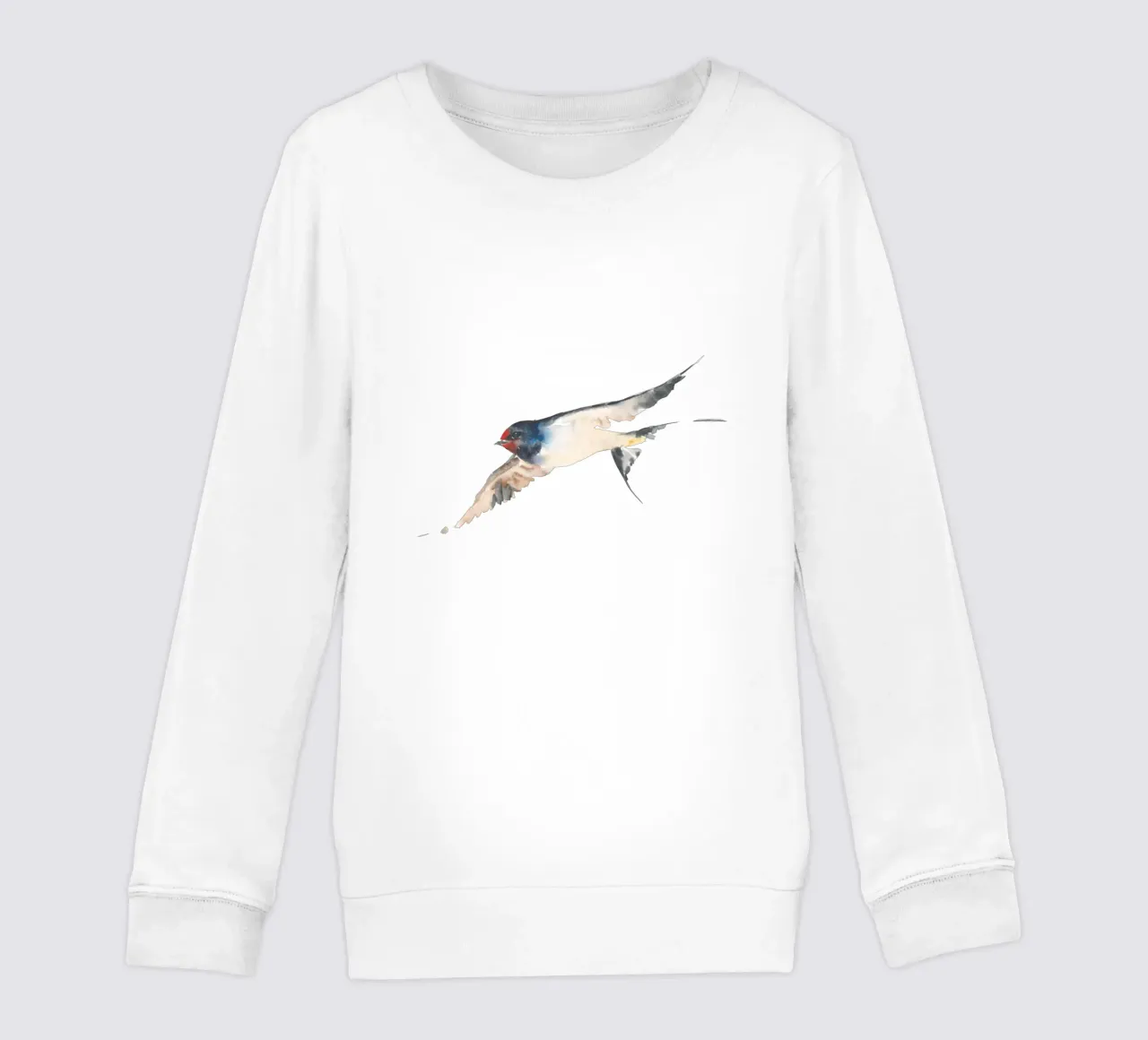 Swallow kids sweatshirt by Catherina Turk Aquarelle