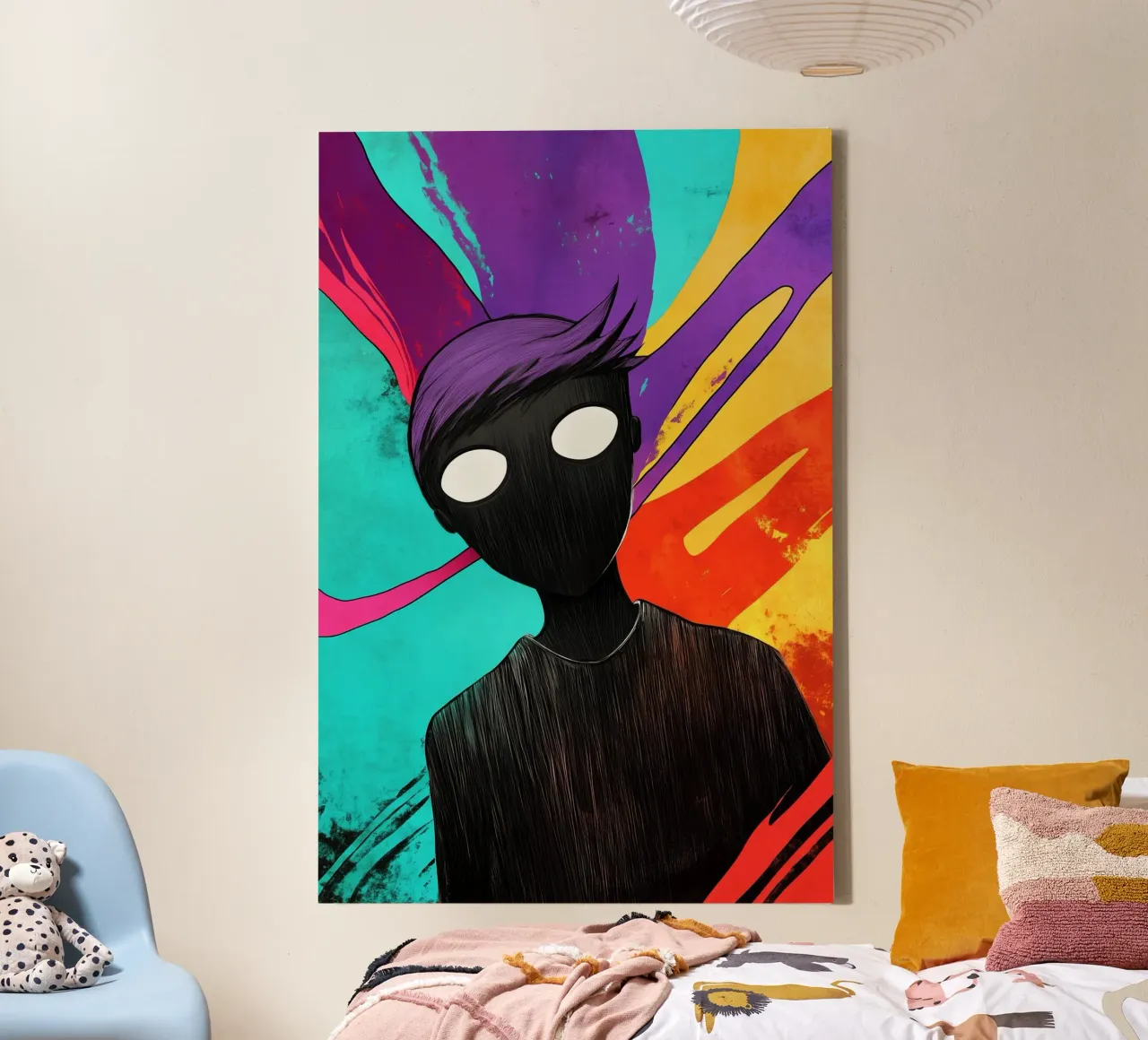 Tussen schaduwen en kleuren op zoek naar identiteit canvas van melipo-art