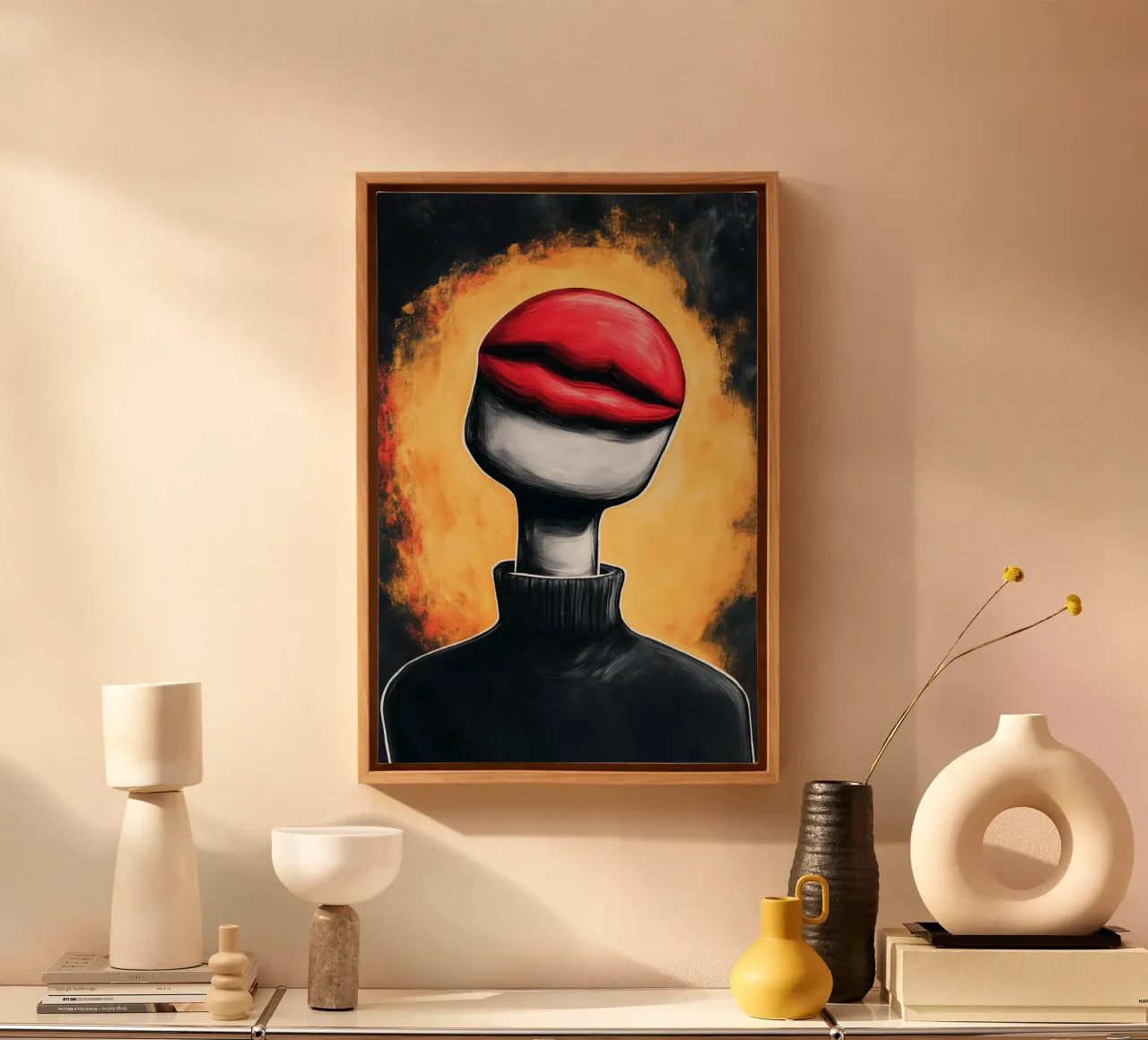 Silent words in the echo of surreal reality canvas with Floater frame by melipo-art