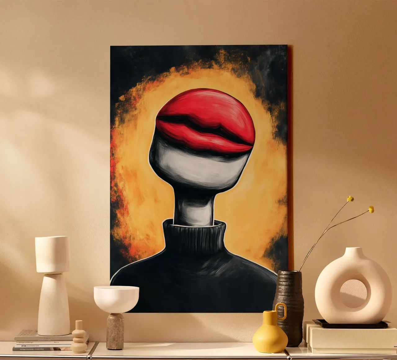 Silent words in the echo of surreal reality canvas with Floater frame by melipo-art