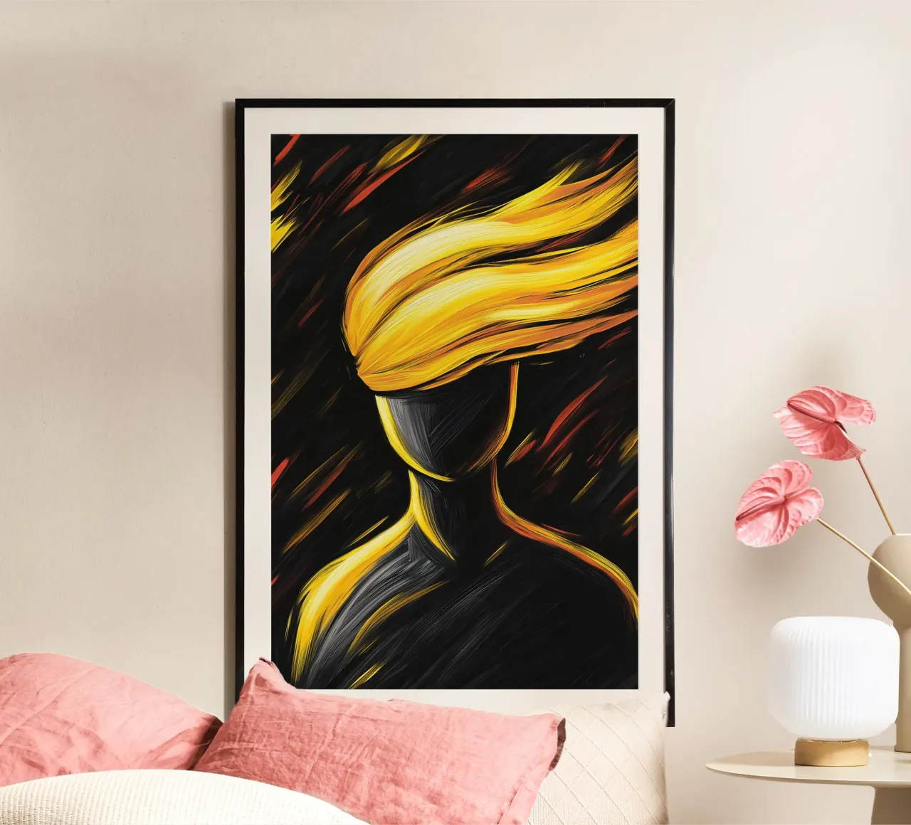 Tempête de pensées dans la fluidité de l'ombre et de la lumière poster de melipo-art