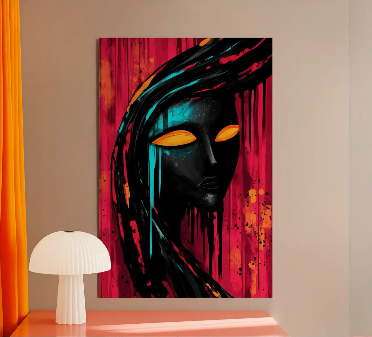 Flaming eyes in the stream of distorted reality alu-dibond by melipo-art