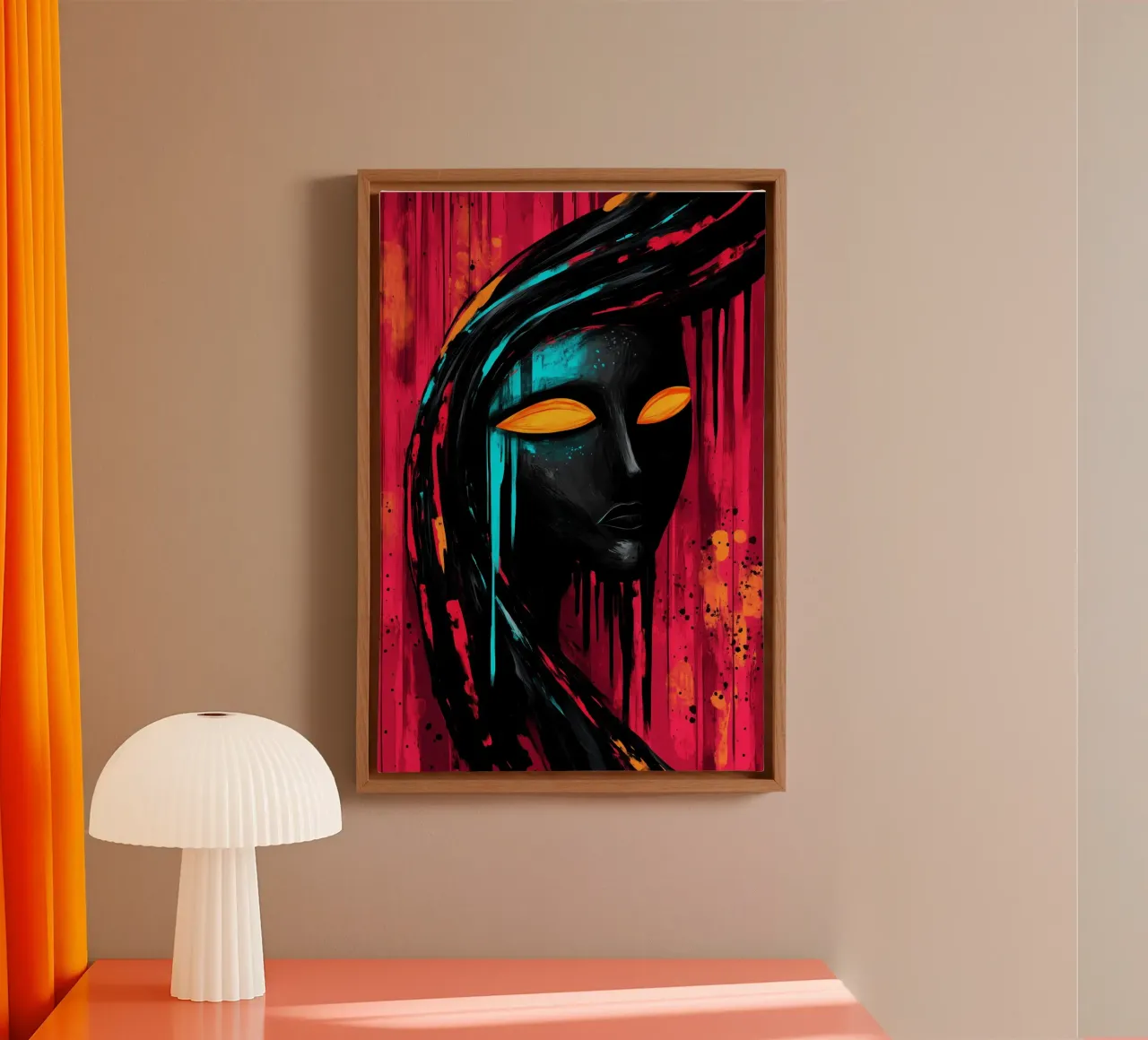 Flaming eyes in the stream of distorted reality canvas by melipo-art