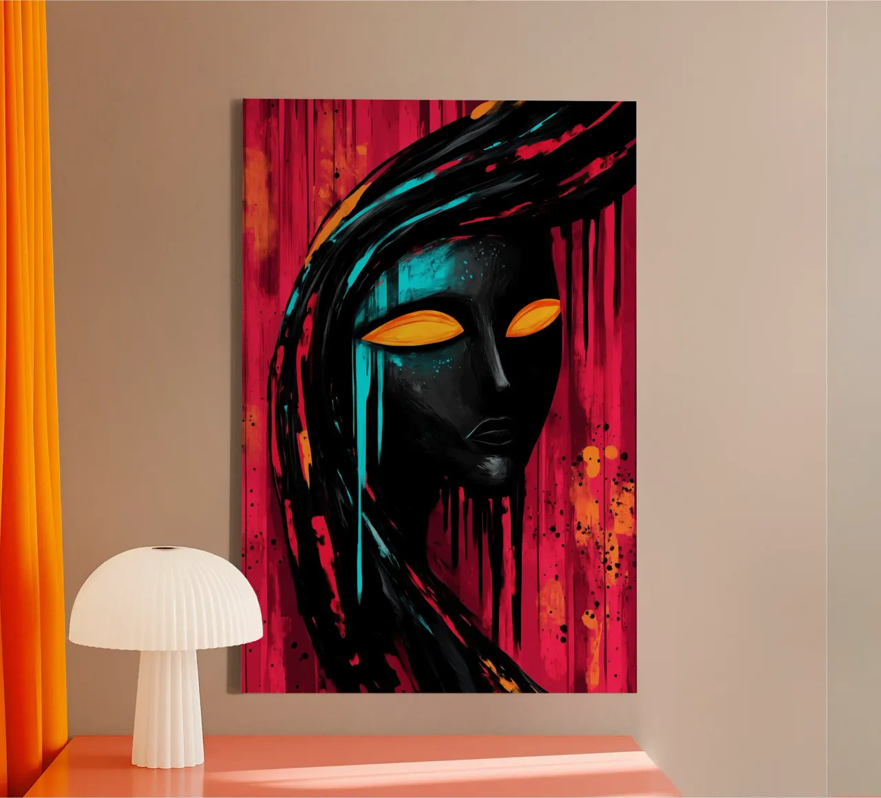 Flaming eyes in the stream of distorted reality canvas by melipo-art
