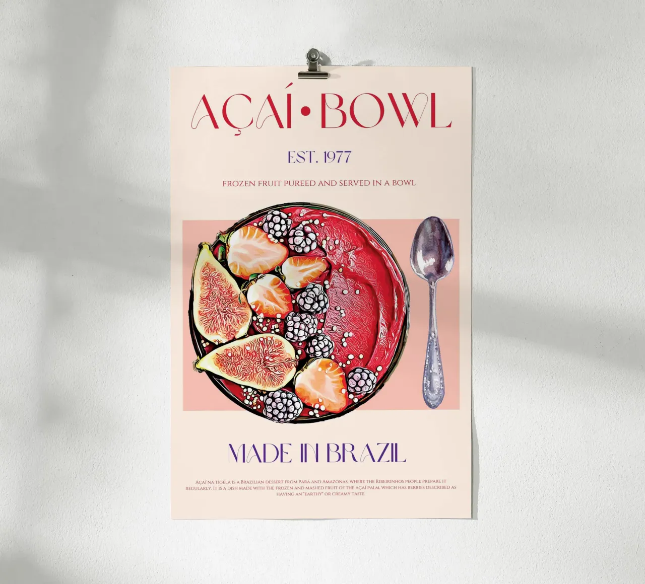 Acai Bowl Print poster by KOKRPrints