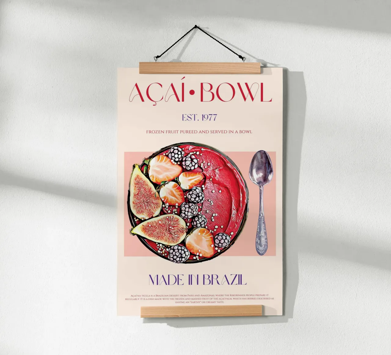 Acai Bowl Print poster by KOKRPrints