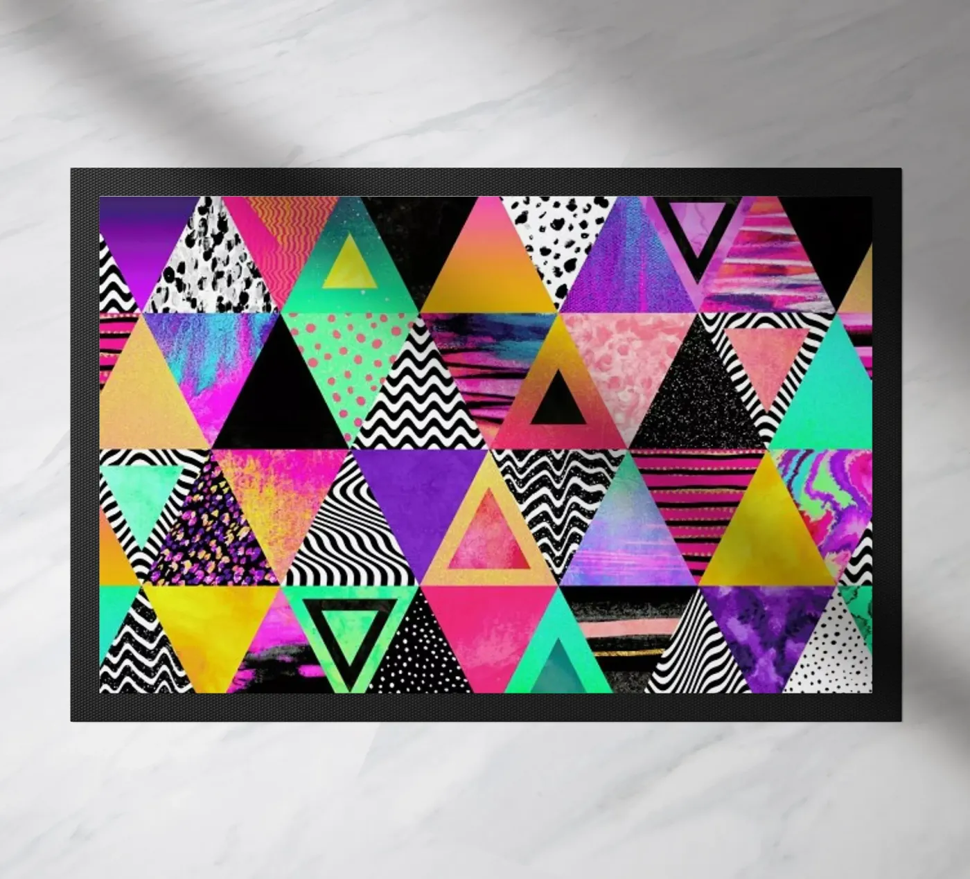 Quirky Triangles doormat by Elisabeth Fredriksson