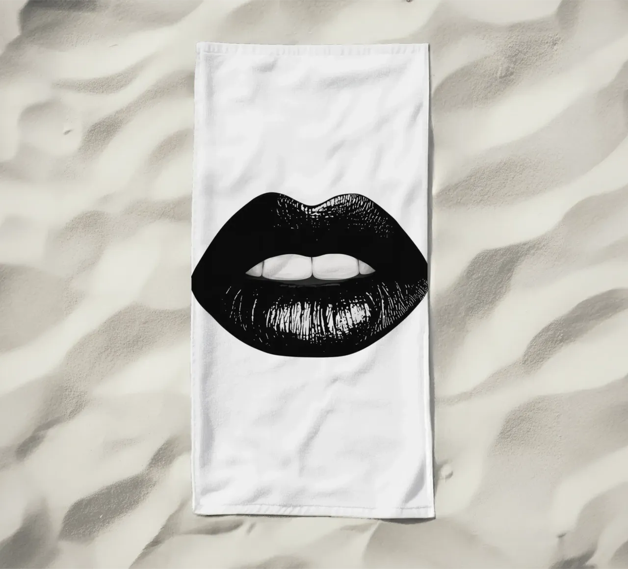 Labbra nere telo mare da Carinaprint