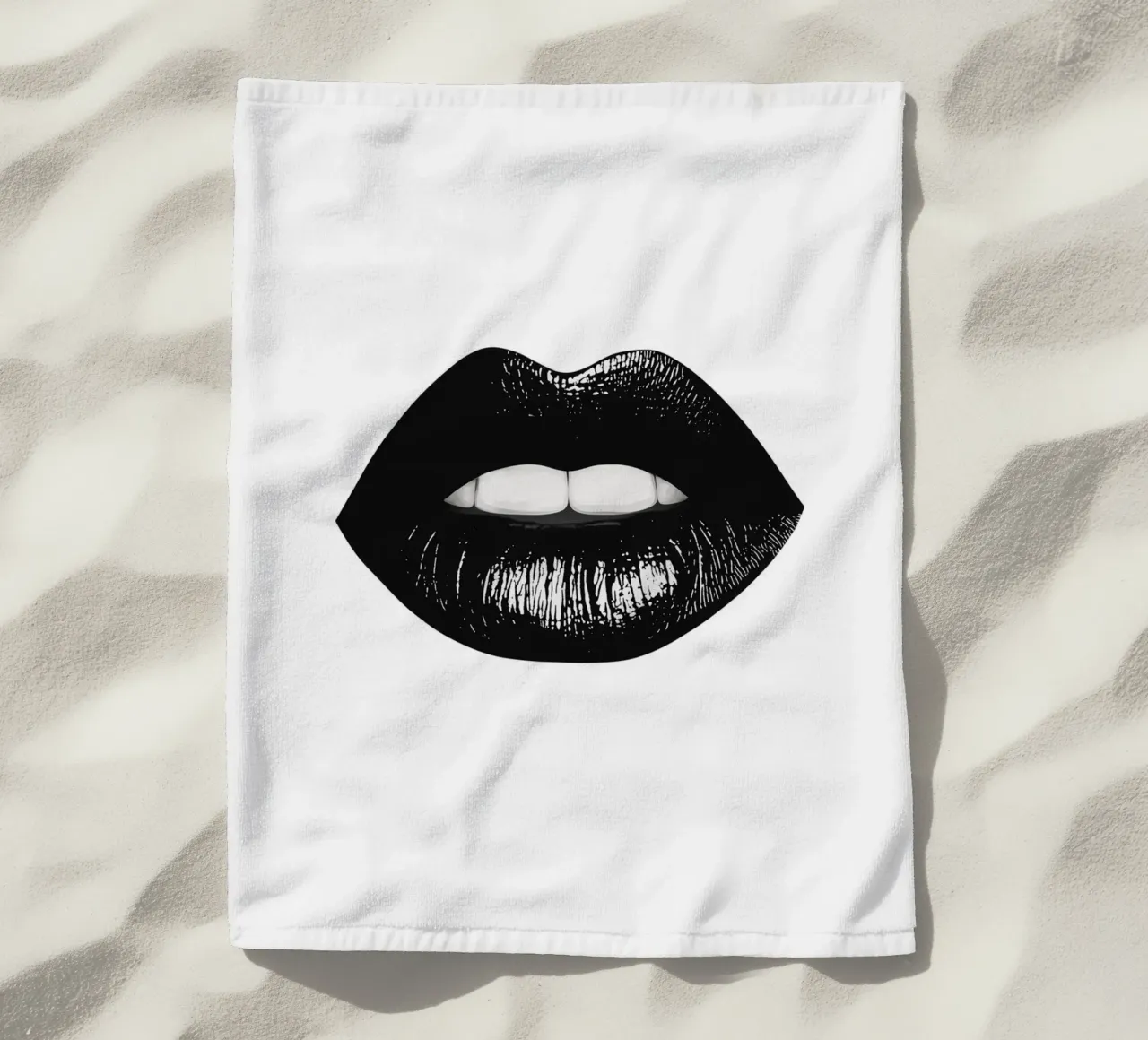 Labbra nere telo mare da Carinaprint