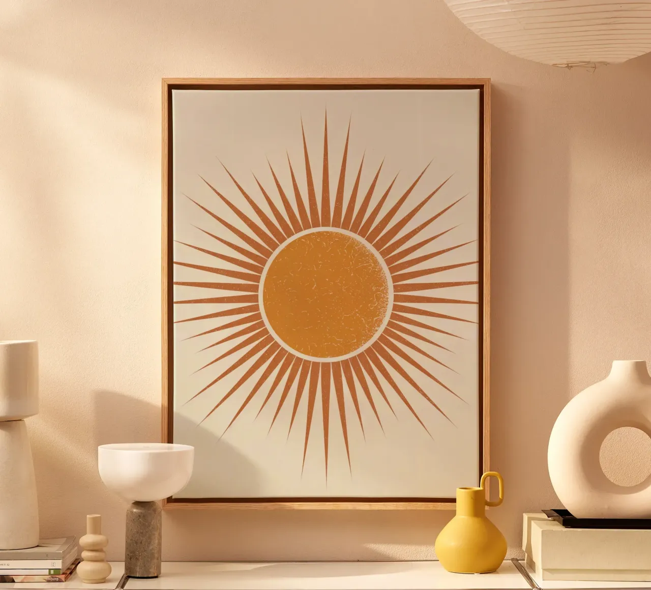 Soleil toile avec Caisse américaine de logic