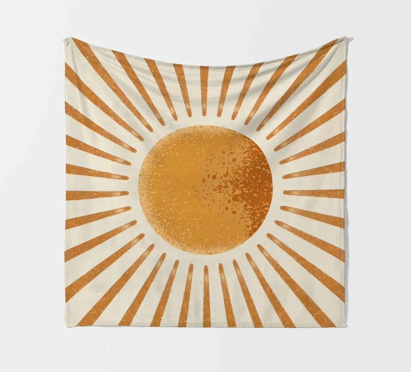 Wandbild „Sunburst“ – Poster mit gelber Sonne im Retro-Stil – Wohnaccessoire im Boho-Stil Fleecedecke von logic