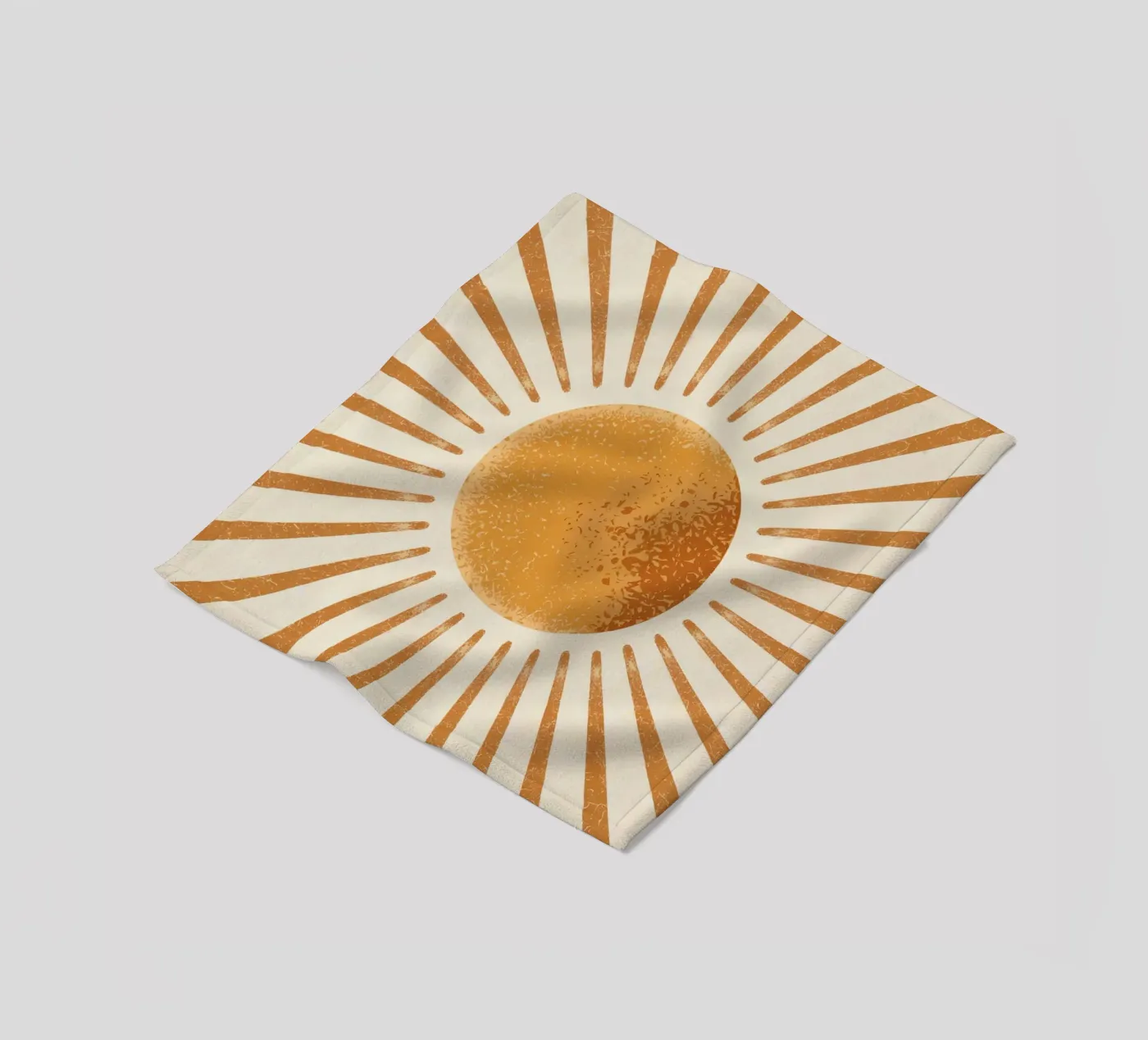 Wandbild „Sunburst“ – Poster mit gelber Sonne im Retro-Stil – Wohnaccessoire im Boho-Stil Fleecedecke von logic