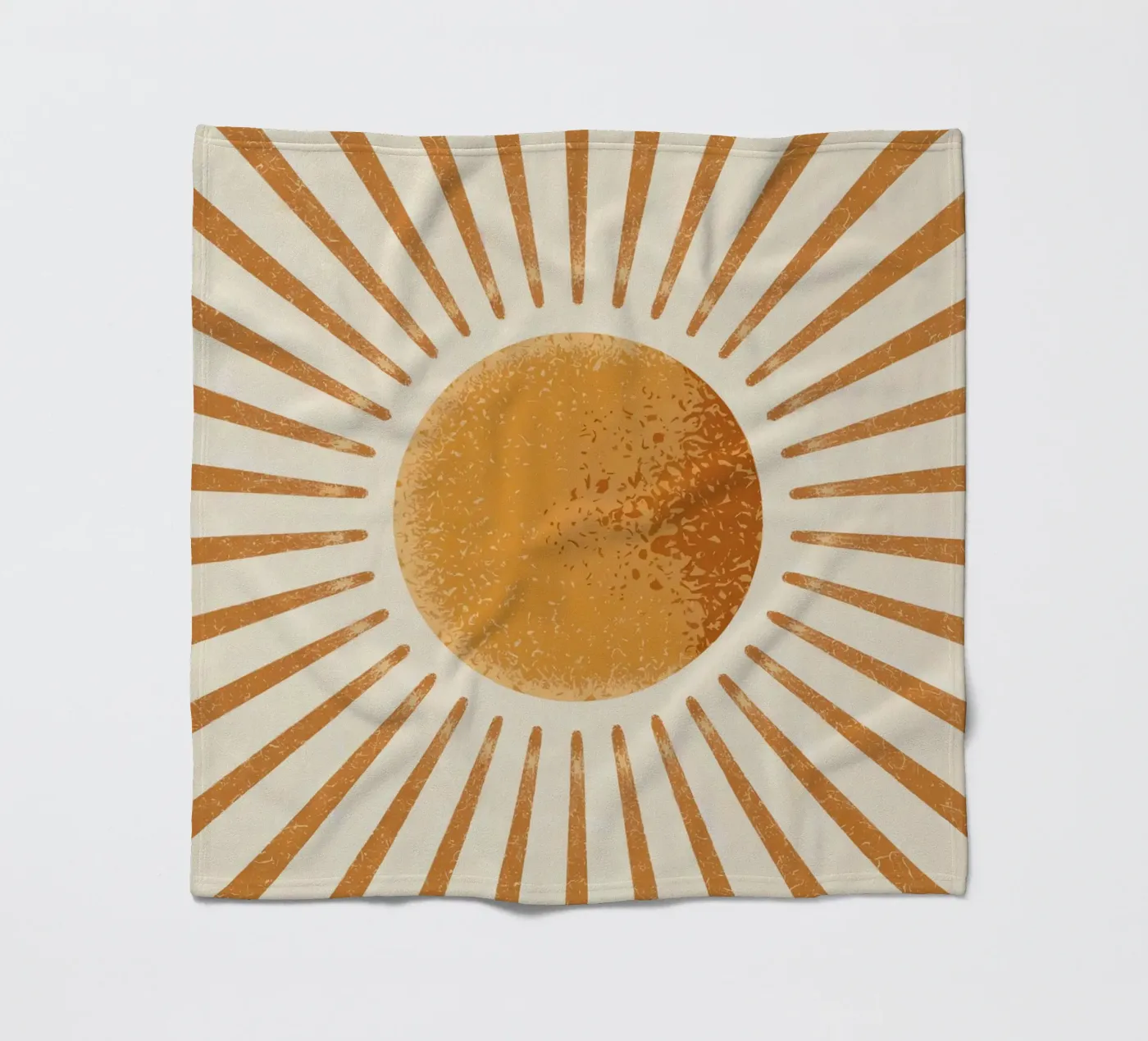Wandbild „Sunburst“ – Poster mit gelber Sonne im Retro-Stil – Wohnaccessoire im Boho-Stil Fleecedecke von logic