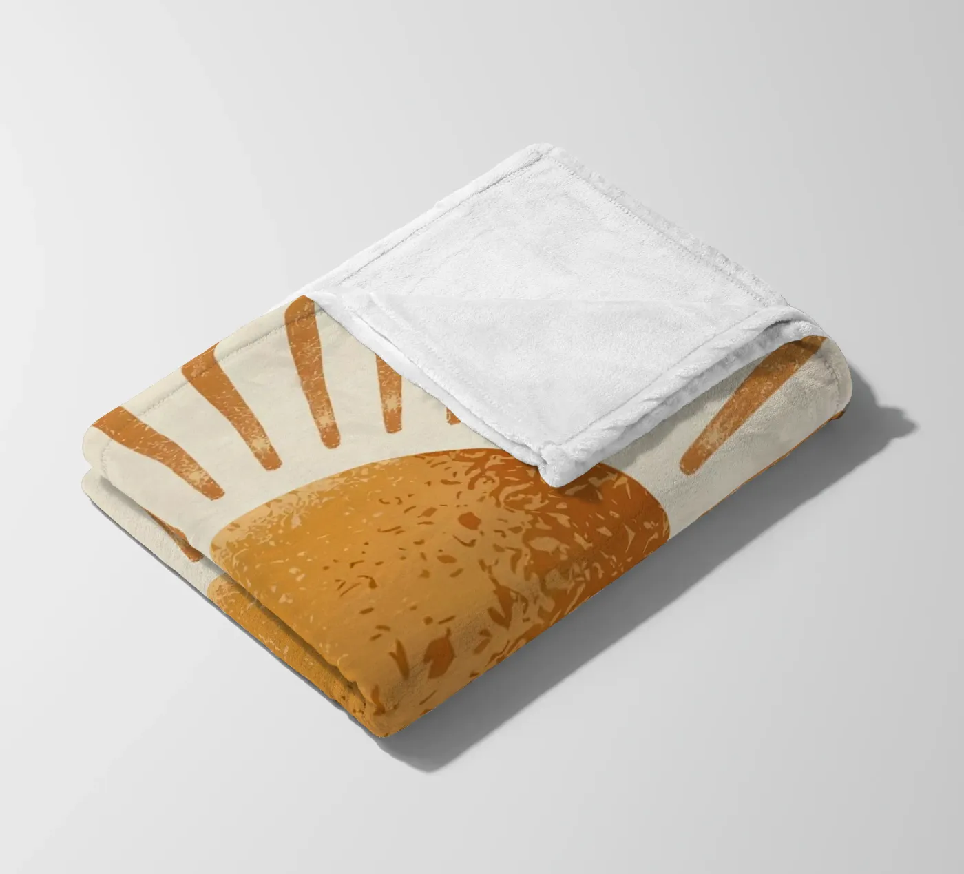 Wandbild „Sunburst“ – Poster mit gelber Sonne im Retro-Stil – Wohnaccessoire im Boho-Stil Fleecedecke von logic