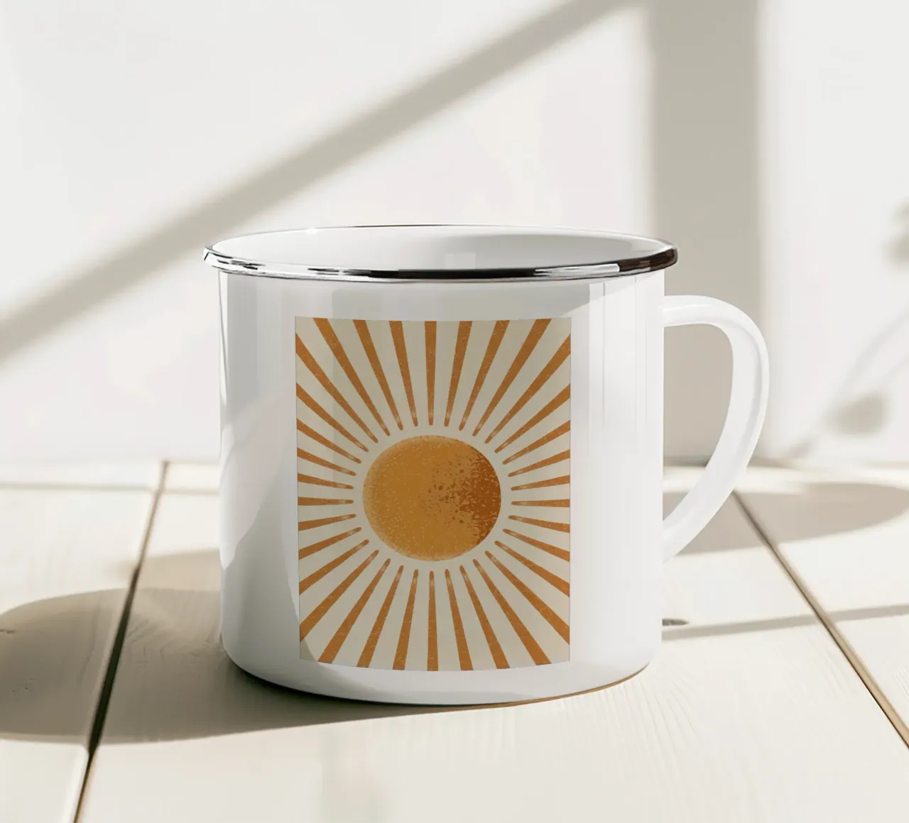 Sunburst tazza in smalto da logic