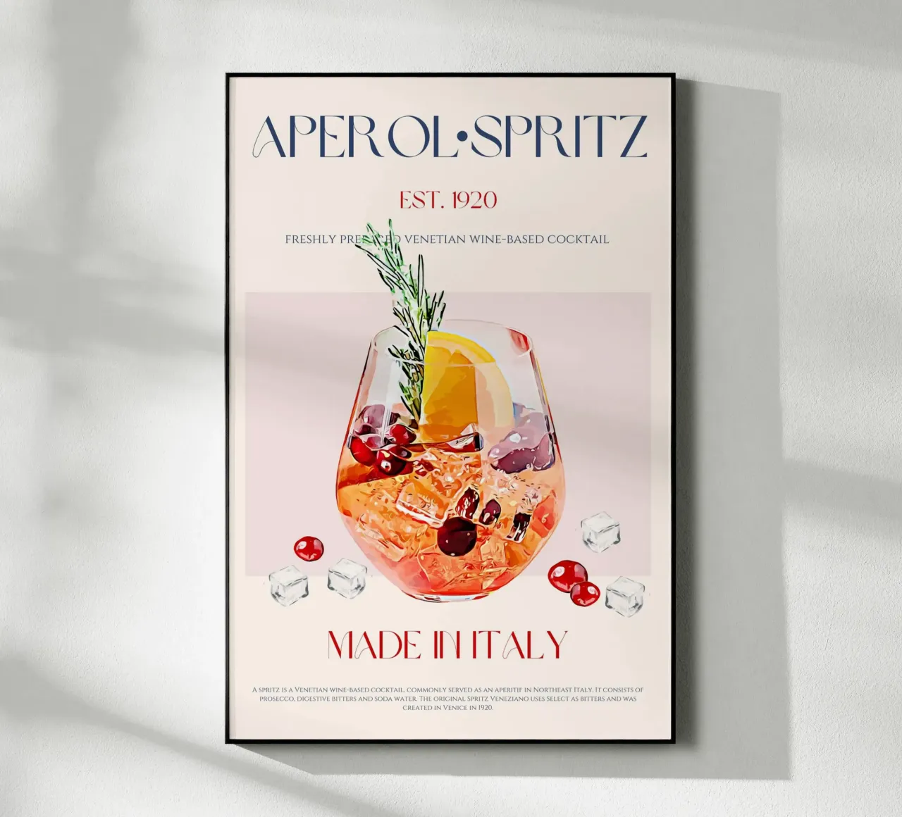 Aperol Spritz Cocktail Print acrylic glass by KOKRPrints