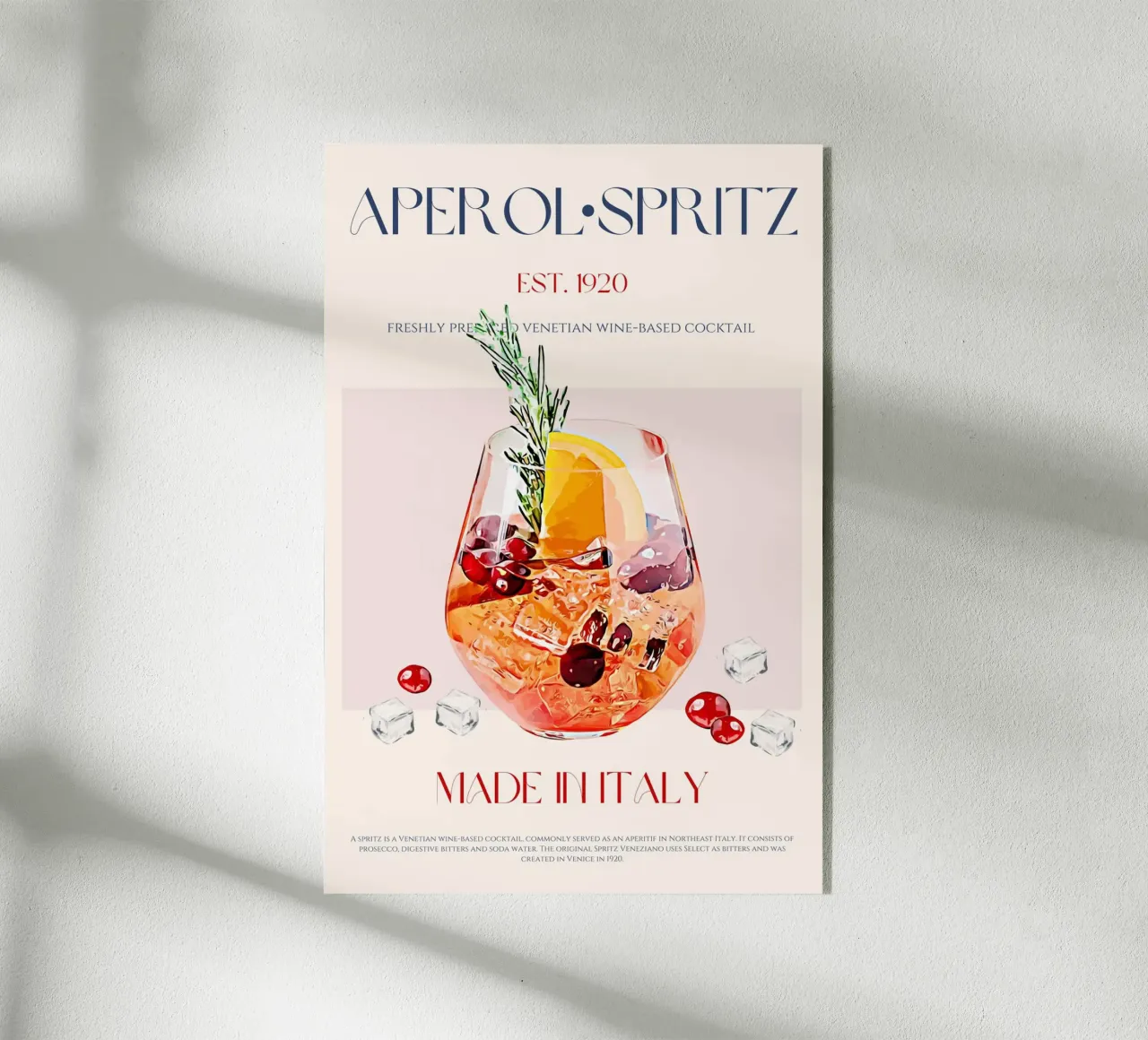 Aperol Spritz Cocktail Print acrylic glass by KOKRPrints