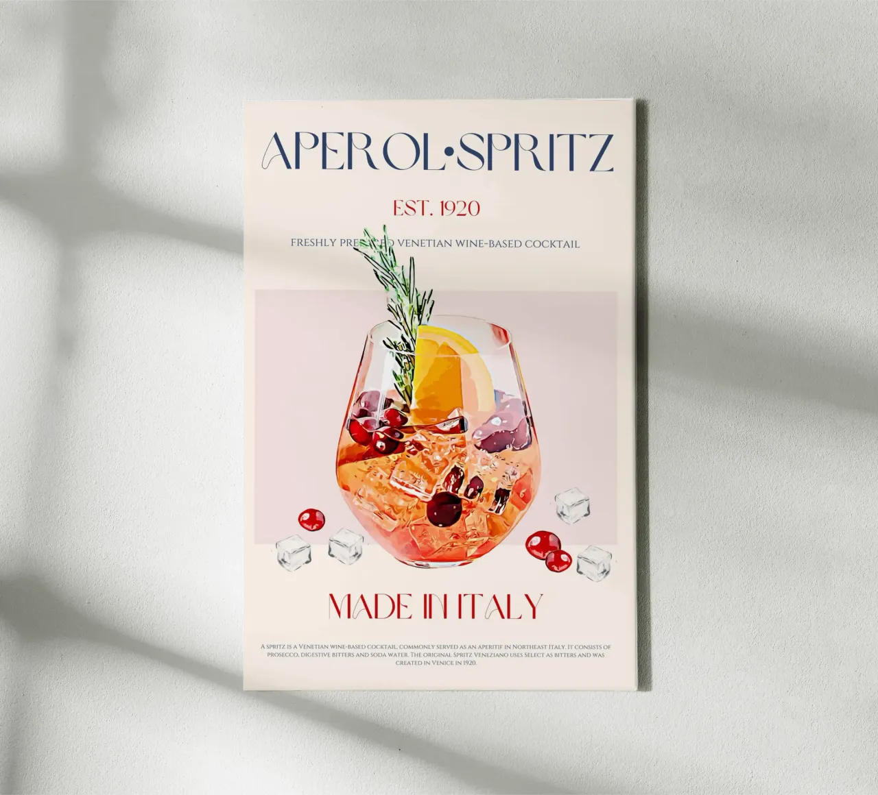 Aperol Spritz Cocktail Print canvas by KOKRPrints