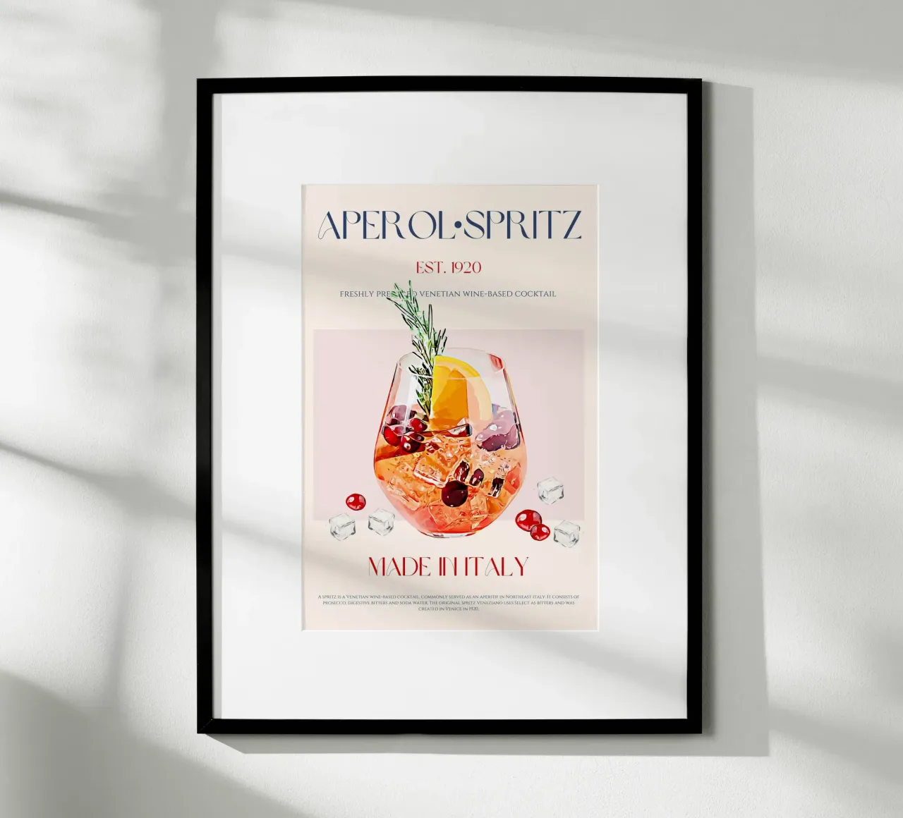 Stampa Aperol Spritz Cocktail poster con telaio in plastica da KOKRPrints