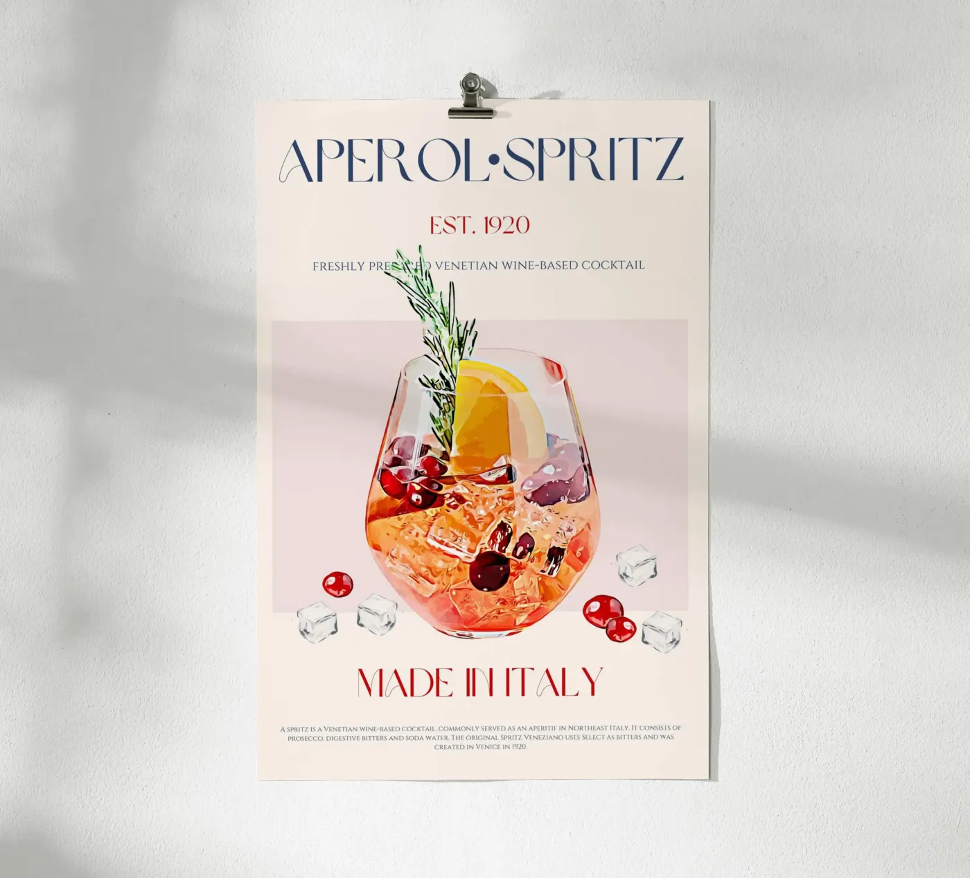 Aperol Spritz Cocktail Print poster de KOKRPrints