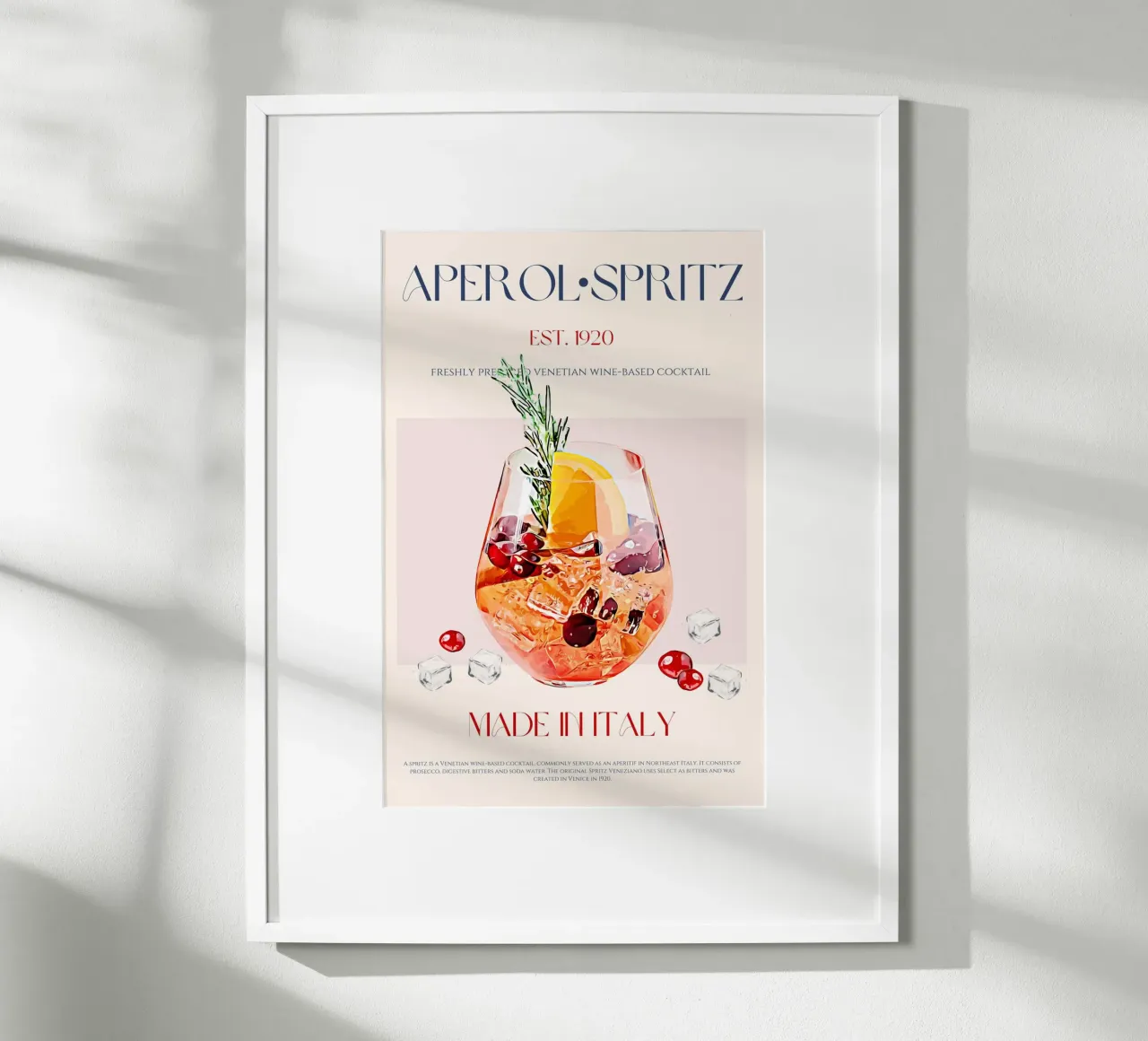 Stampa Aperol Spritz Cocktail poster con telaio in plastica da KOKRPrints