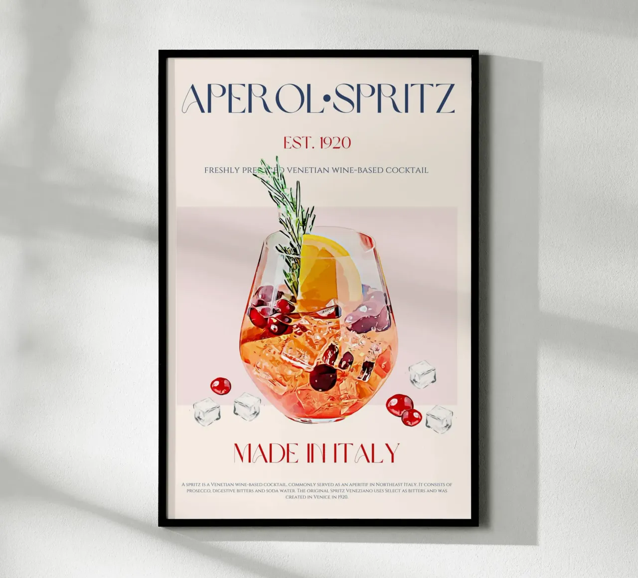 Stampa Aperol Spritz Cocktail poster con telaio in plastica da KOKRPrints