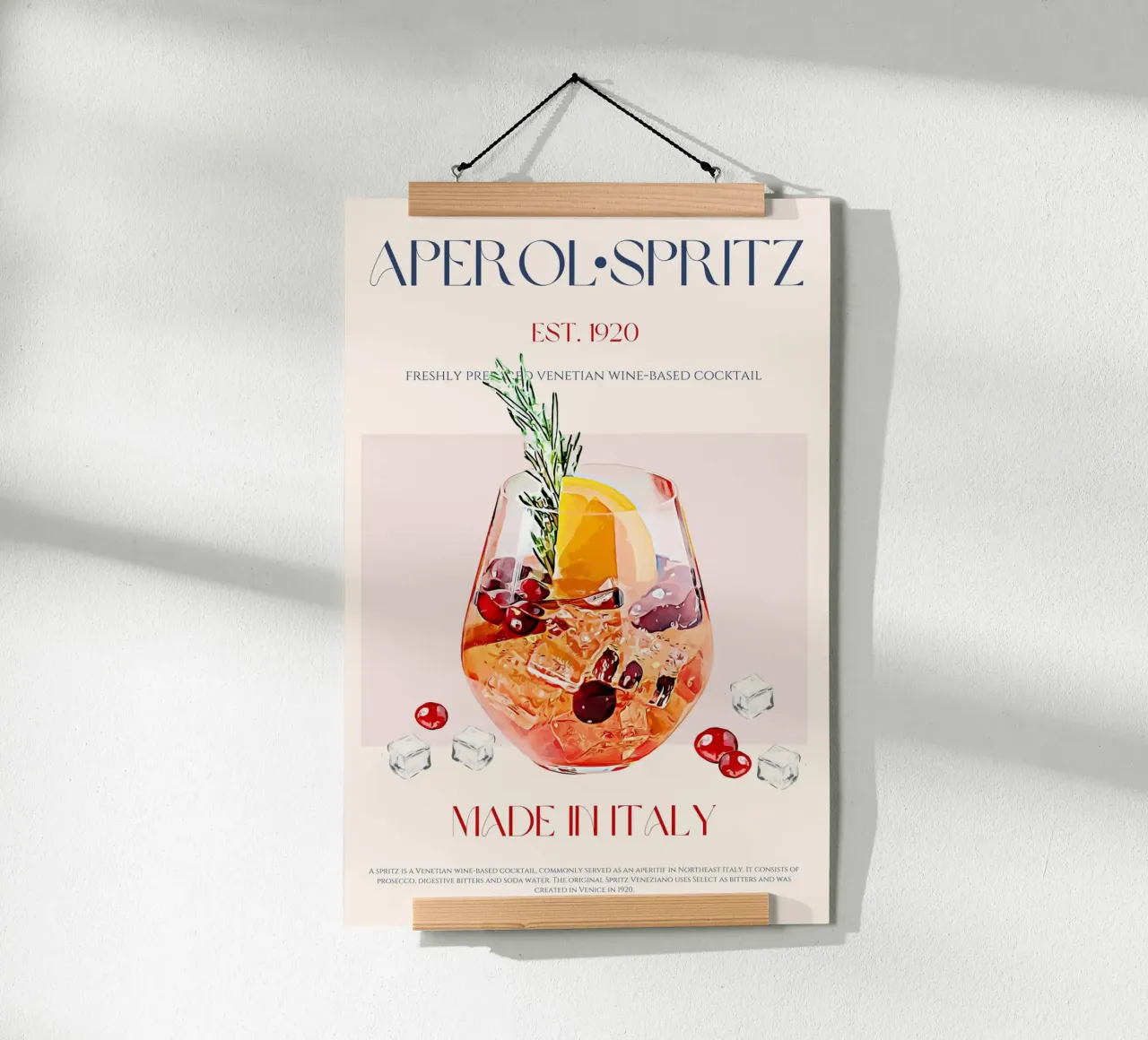 Stampa Aperol Spritz Cocktail poster con telaio in plastica da KOKRPrints