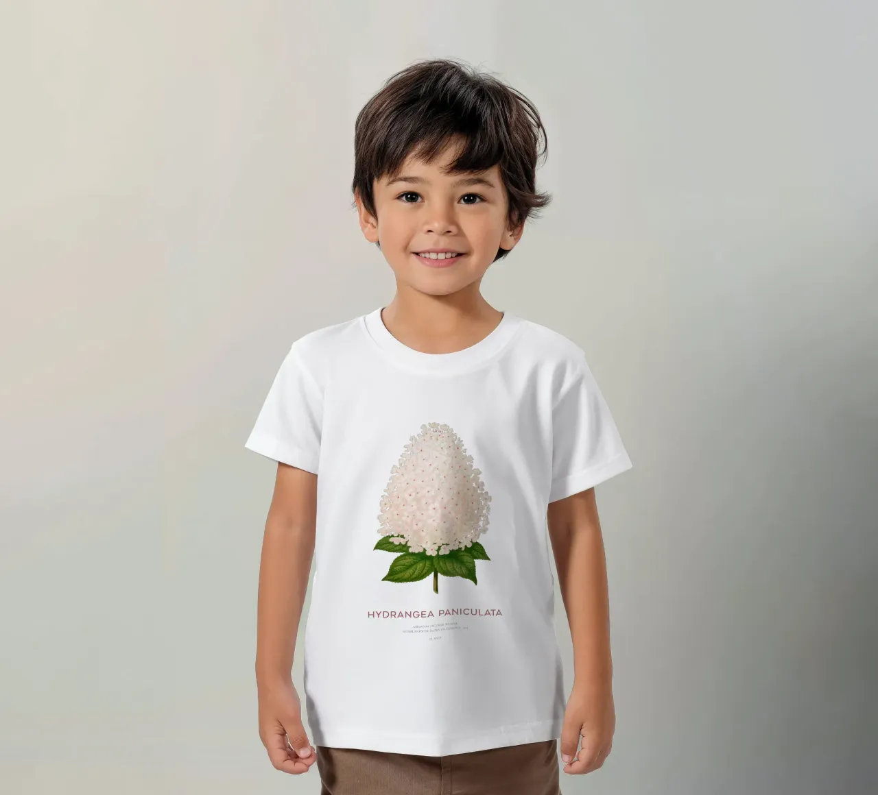 Ortensia paniculata o Hydrangea paniculata t-shirt bambini da Vintagrafica