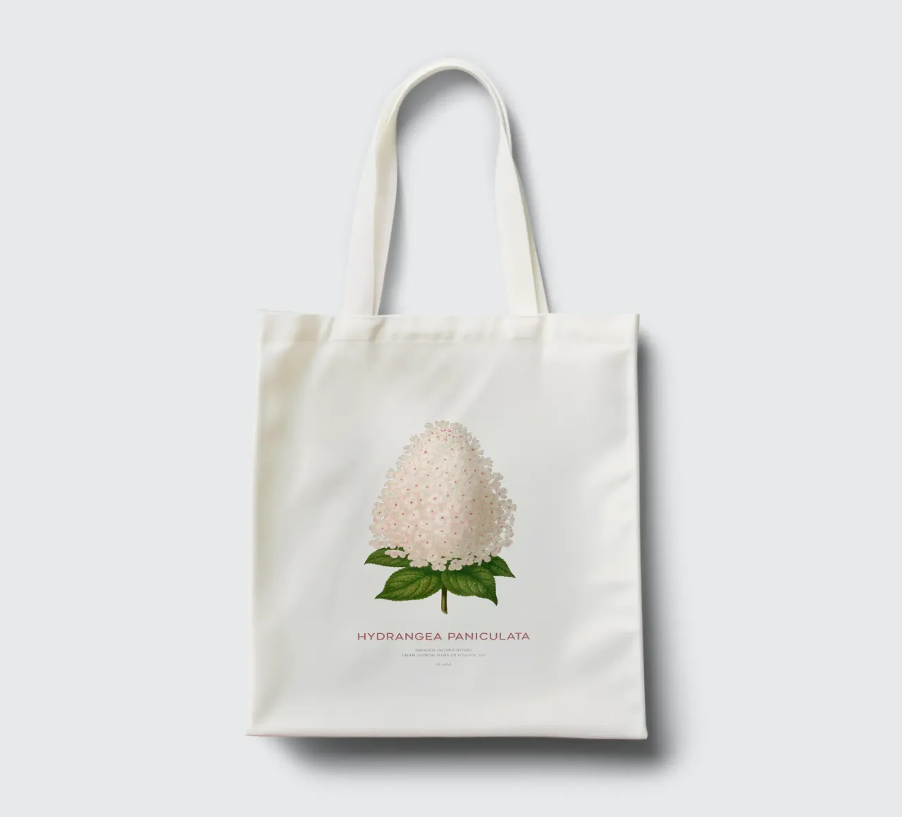 Panicled hydrangea or Hydrangea paniculata tote bag by Vintagrafica