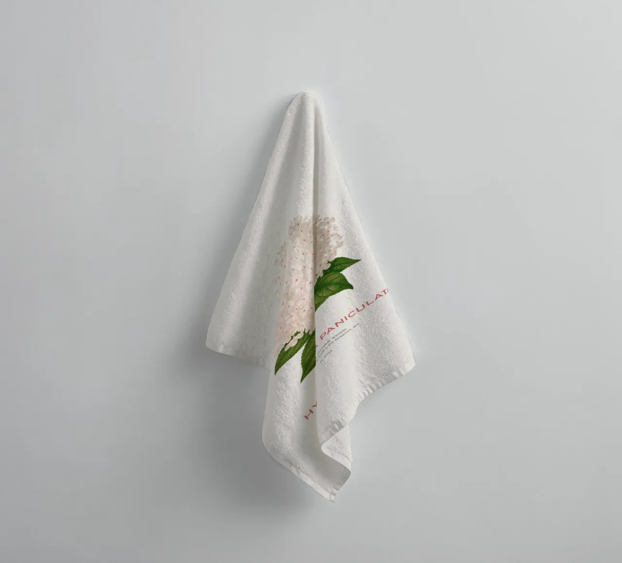 Panicled hydrangea or Hydrangea paniculata towel by Vintagrafica