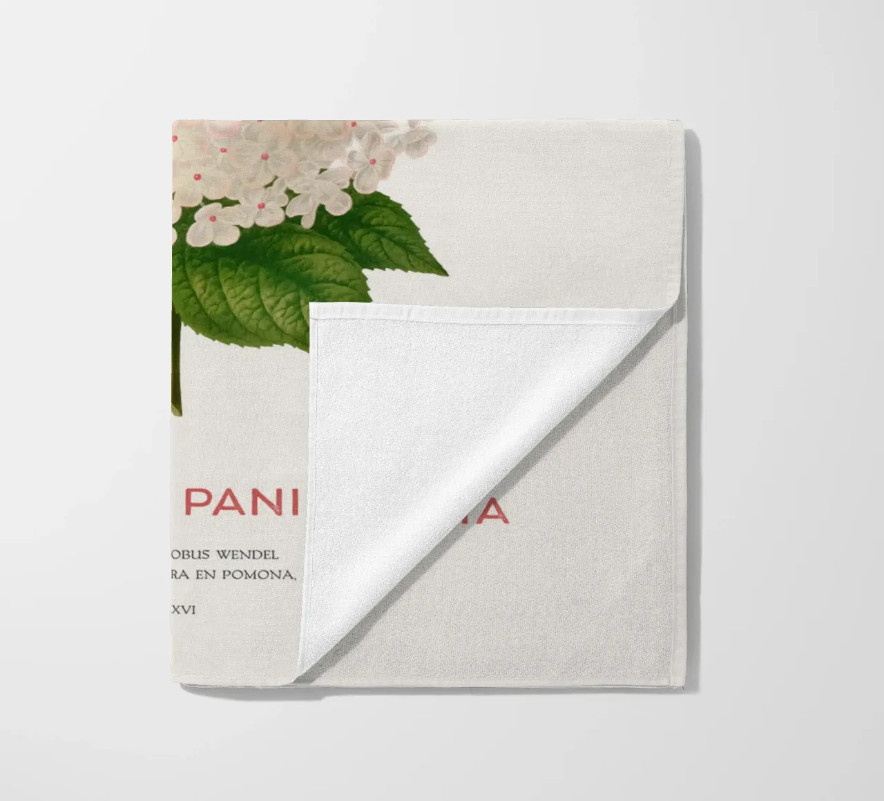 Panicled hydrangea or Hydrangea paniculata beach towel by Vintagrafica